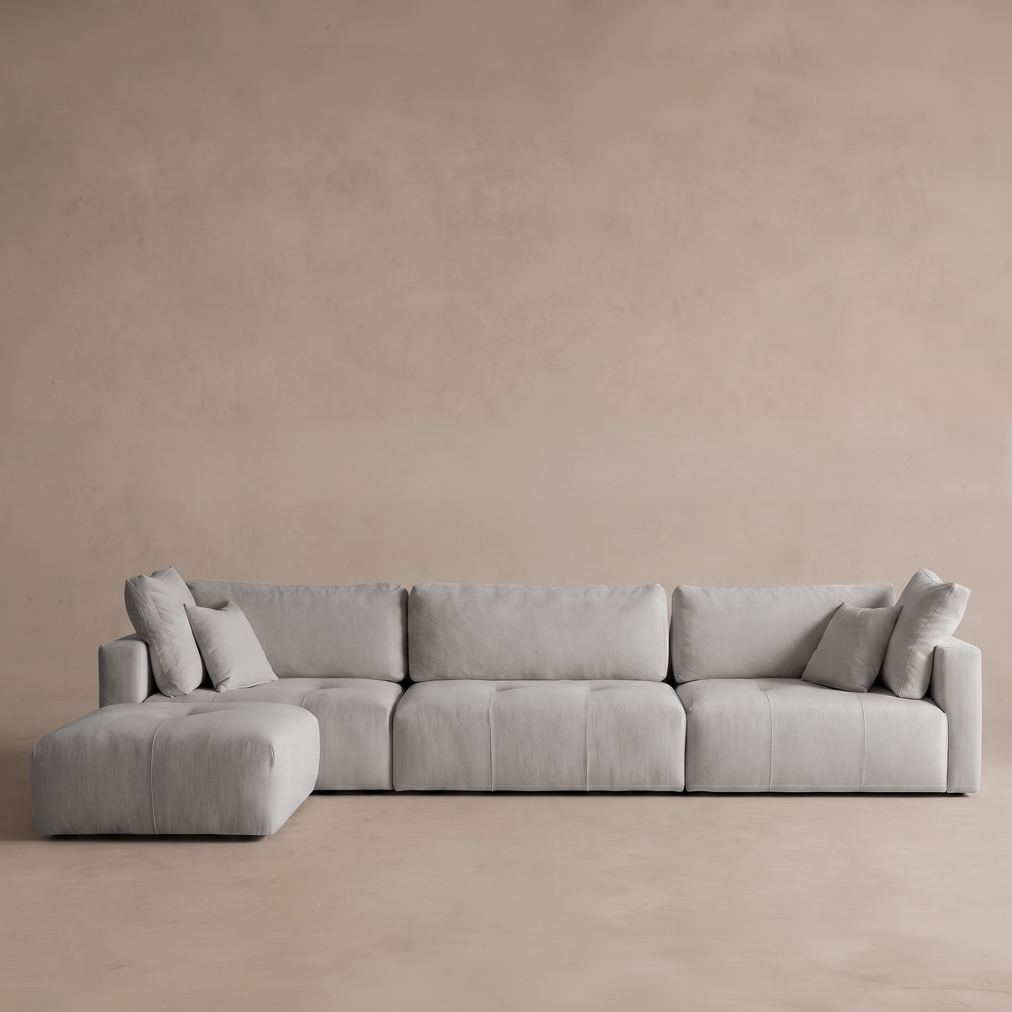 Sky Modern L Shape | Sectional Modular Sofa - Beige