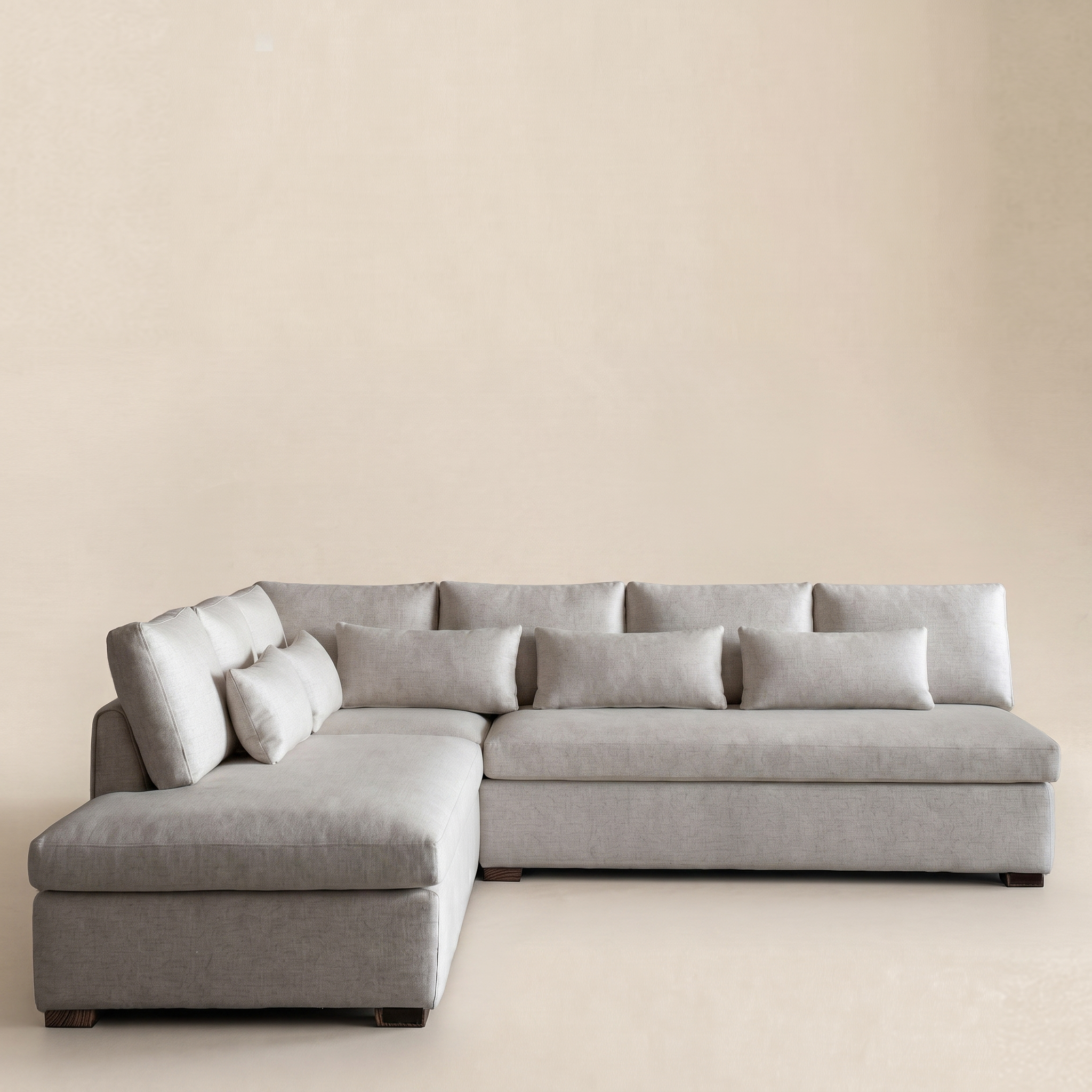 Sultan L Shape Sofa Set Light Grey - LEFT SIDE