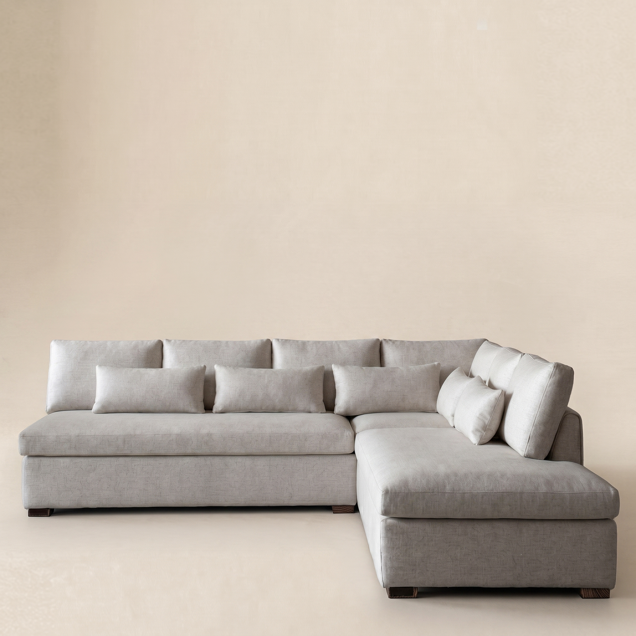 Sultan L Shape Sofa Set Light Grey