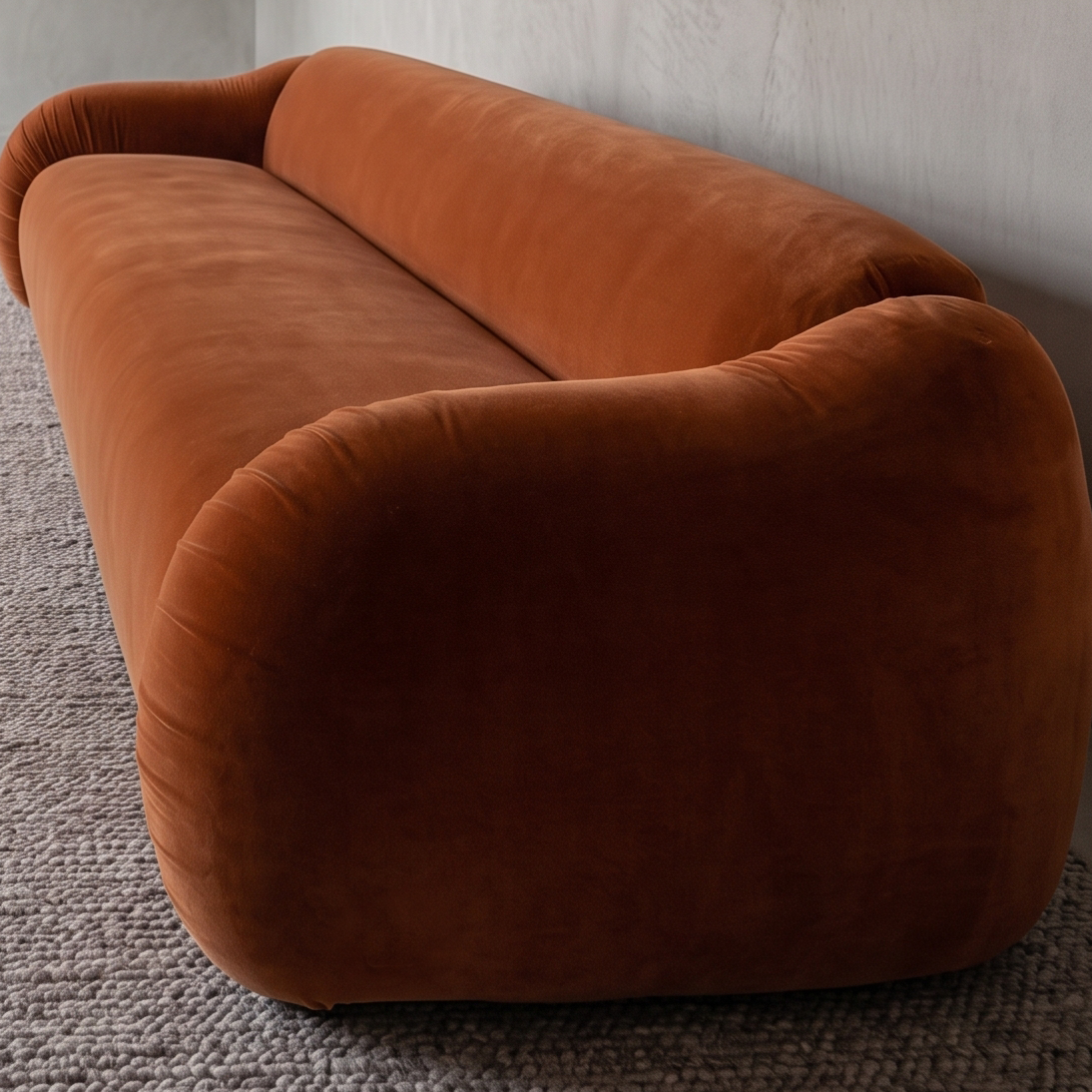 Siena Sunset Modern Velvet 3 Seater Sofa