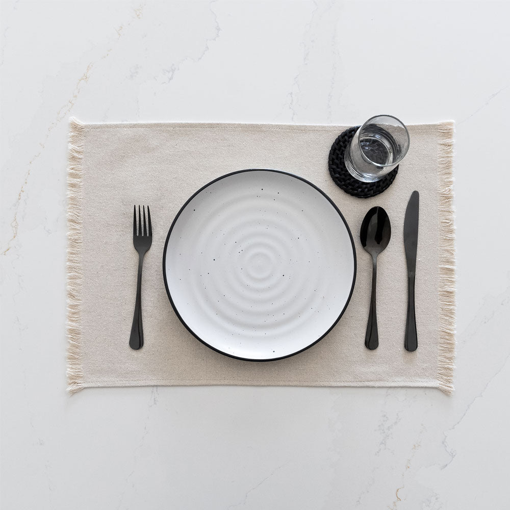 Linen-Cotton Table Mat - Beige Set Of Two - - WS Living Furniture Furniture Store in Dubai