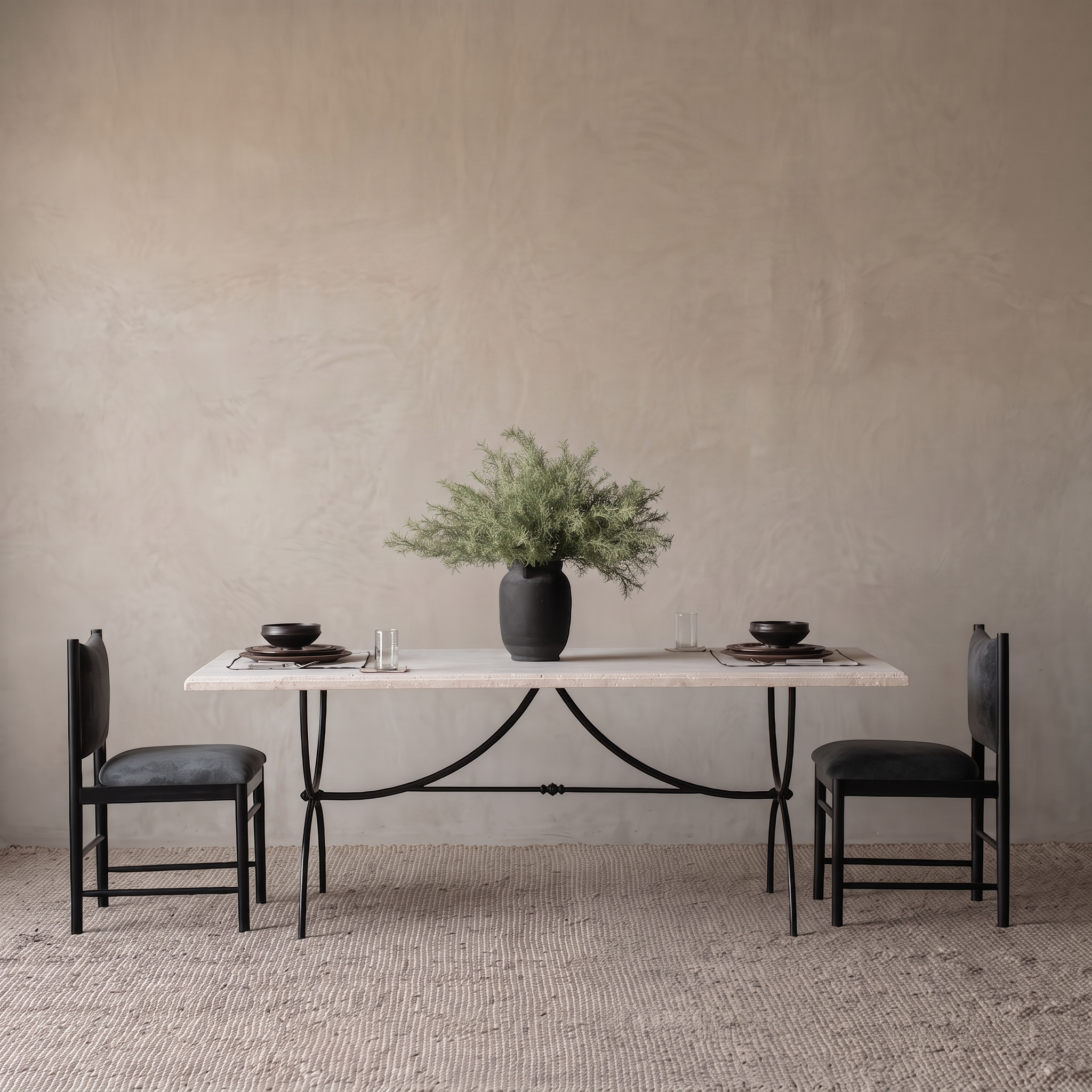 Auremont European Classic Limestone Dining Table