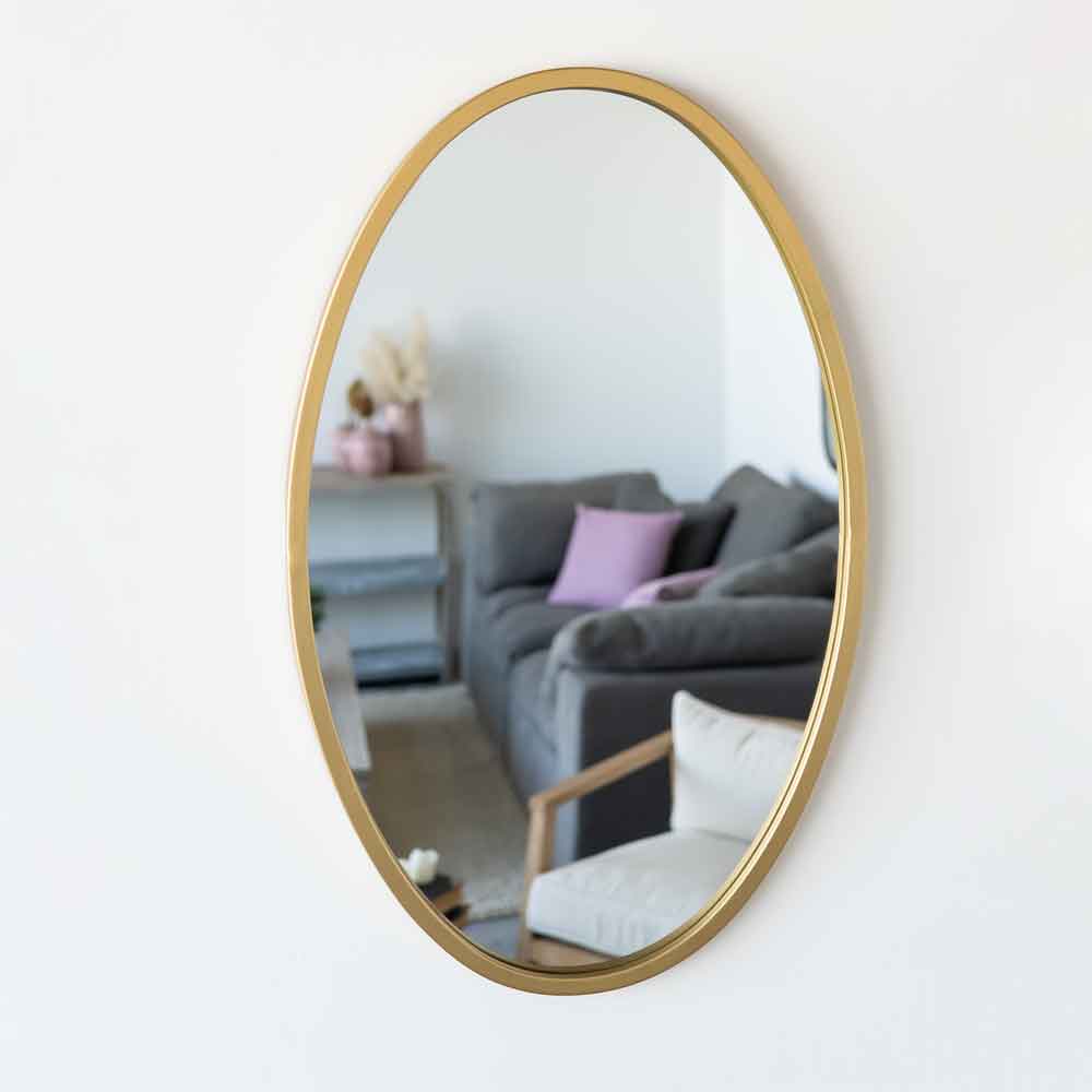 Round Mirror Gold Frame - Mirror - WS Living Furniture Furniture Store in Dubai