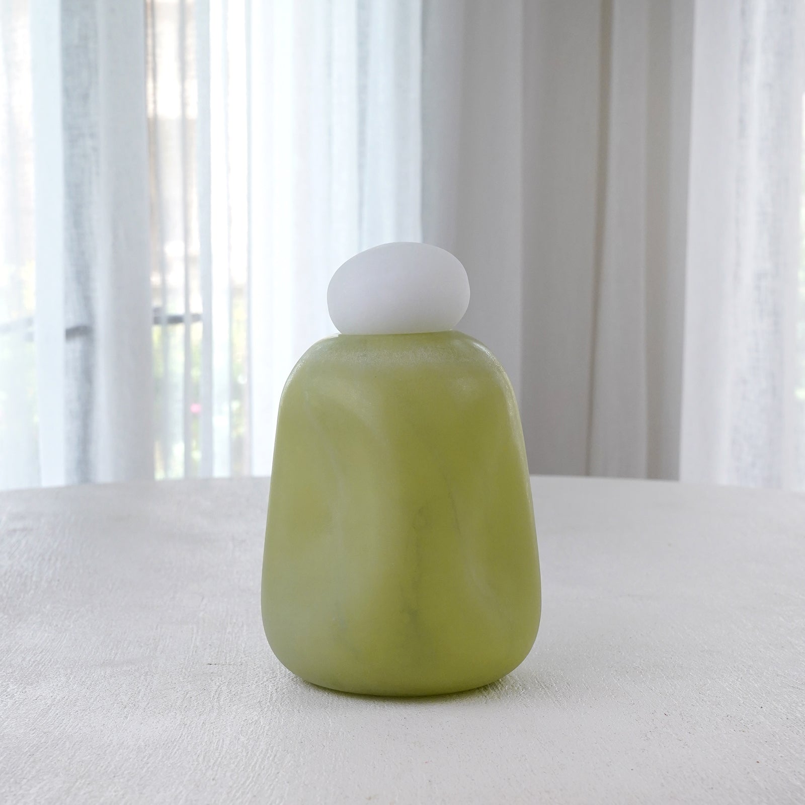 Pistachio Green - Decorative Glass Vase With Lid
