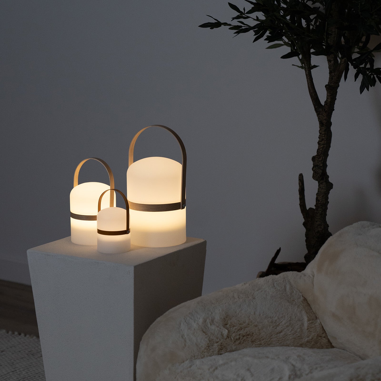Apus Cordless Table Lamp - Solid Wood Handle  - WS Living - UAE - Table Lamp Wood and steel Furnitures - Dubai