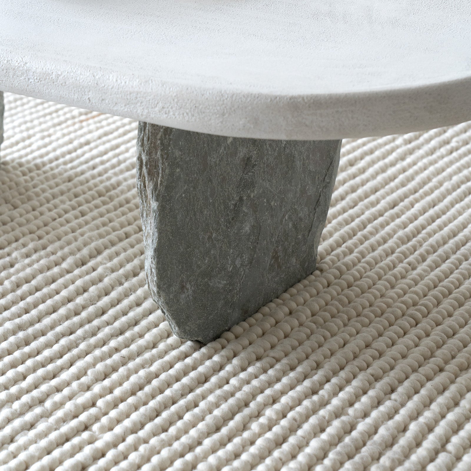 Alaska Oval Coffee Table (Stone Base)  - WS Living - UAE - Coffee Table Wood and steel Furnitures - Dubai