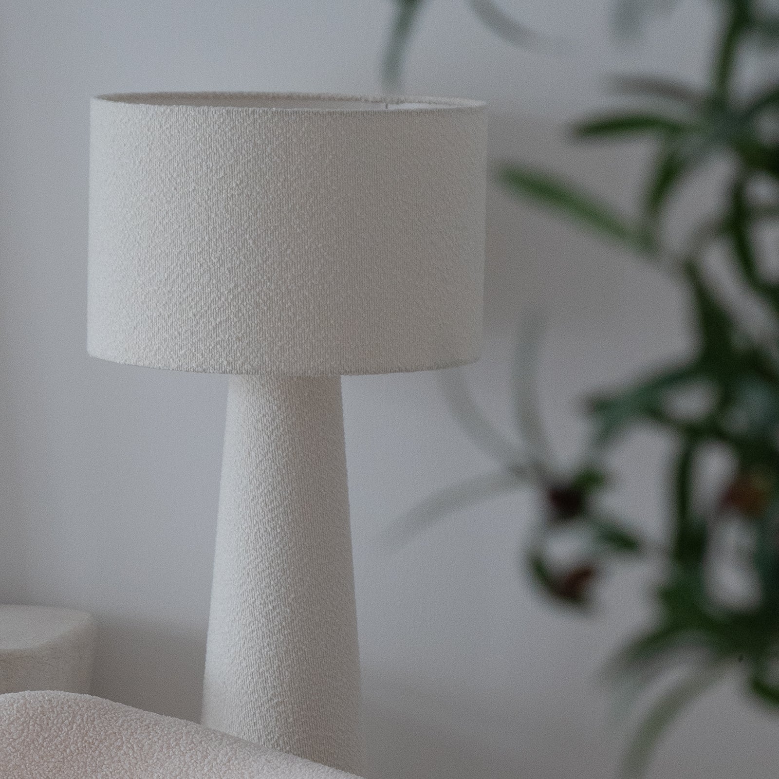 Pollux White Boucle Floor Lamp (CS-FL184)  - WS Living - UAE - Lamps Wood and steel Furnitures - Dubai