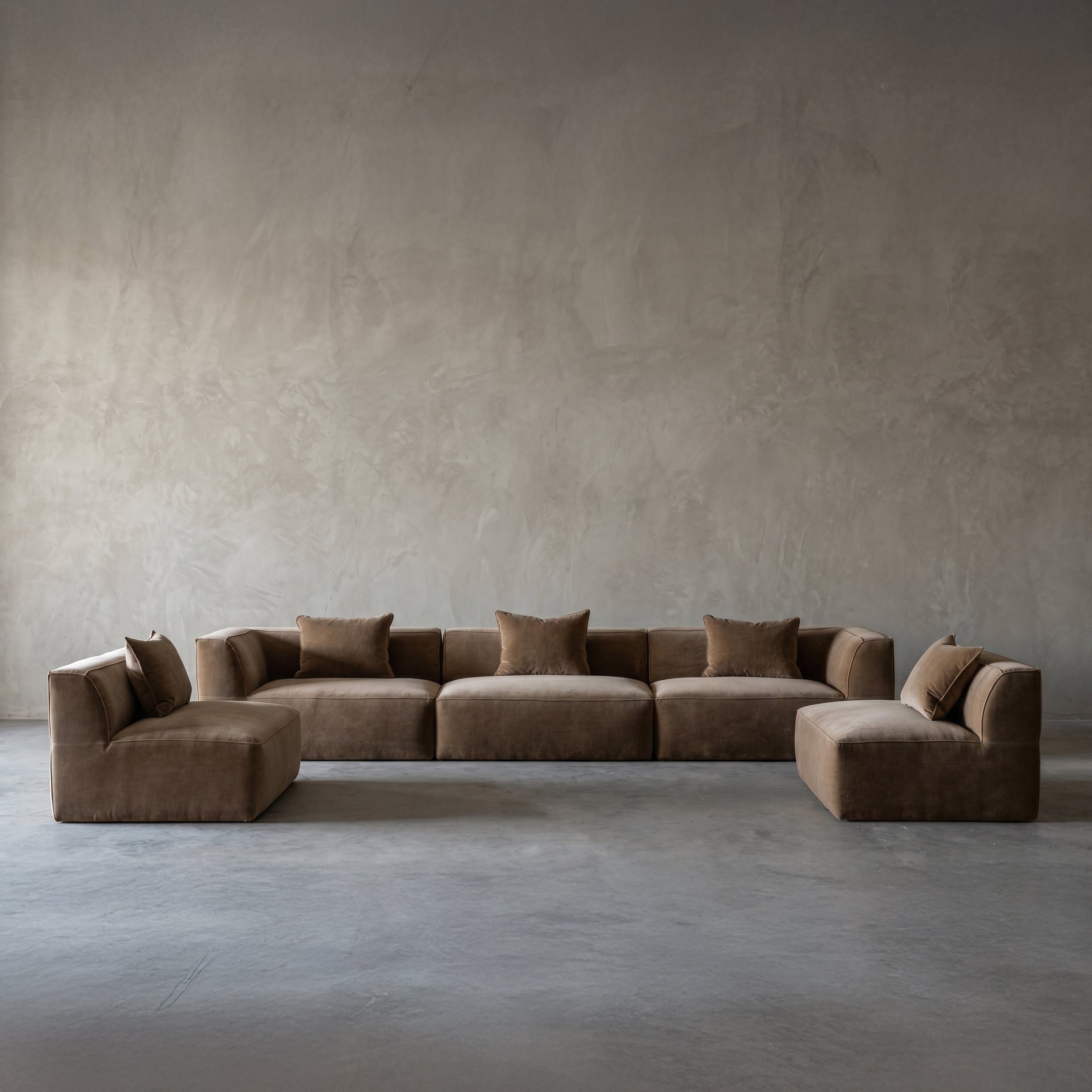 Ezra Modern Velvet Sectional | Modular Sofa - Mustard