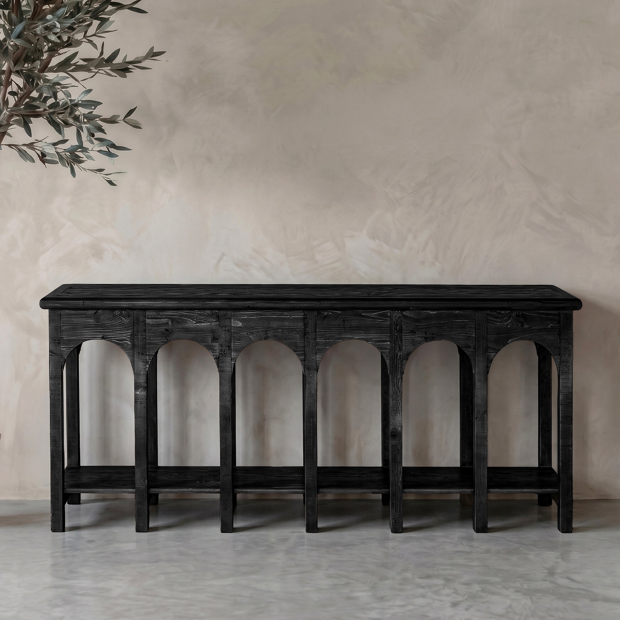 Andalus Long Arched Wood Console Table