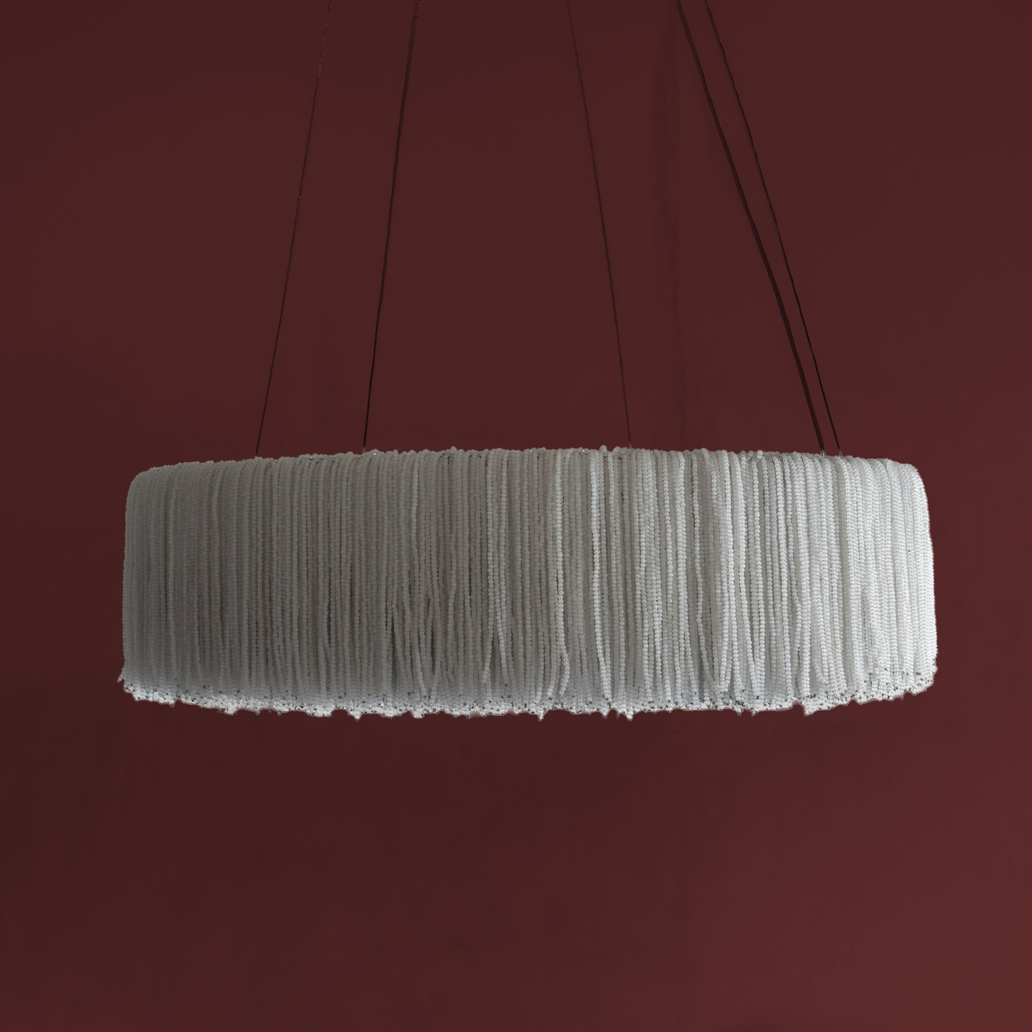 Lunara Beaded Round Crown Chandelier – LARGE
