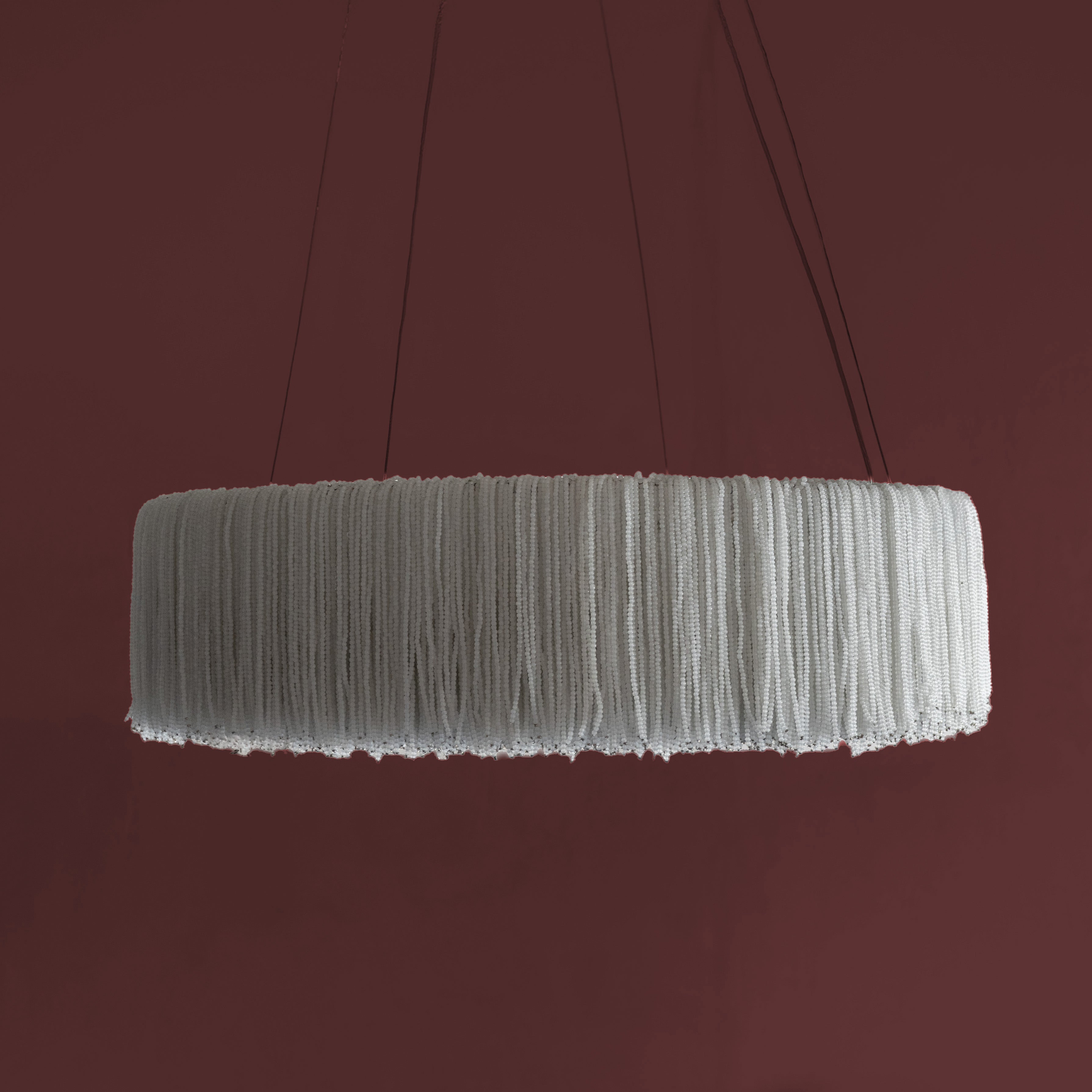 Lunara Beaded Round Crown Chandelier – LARGE