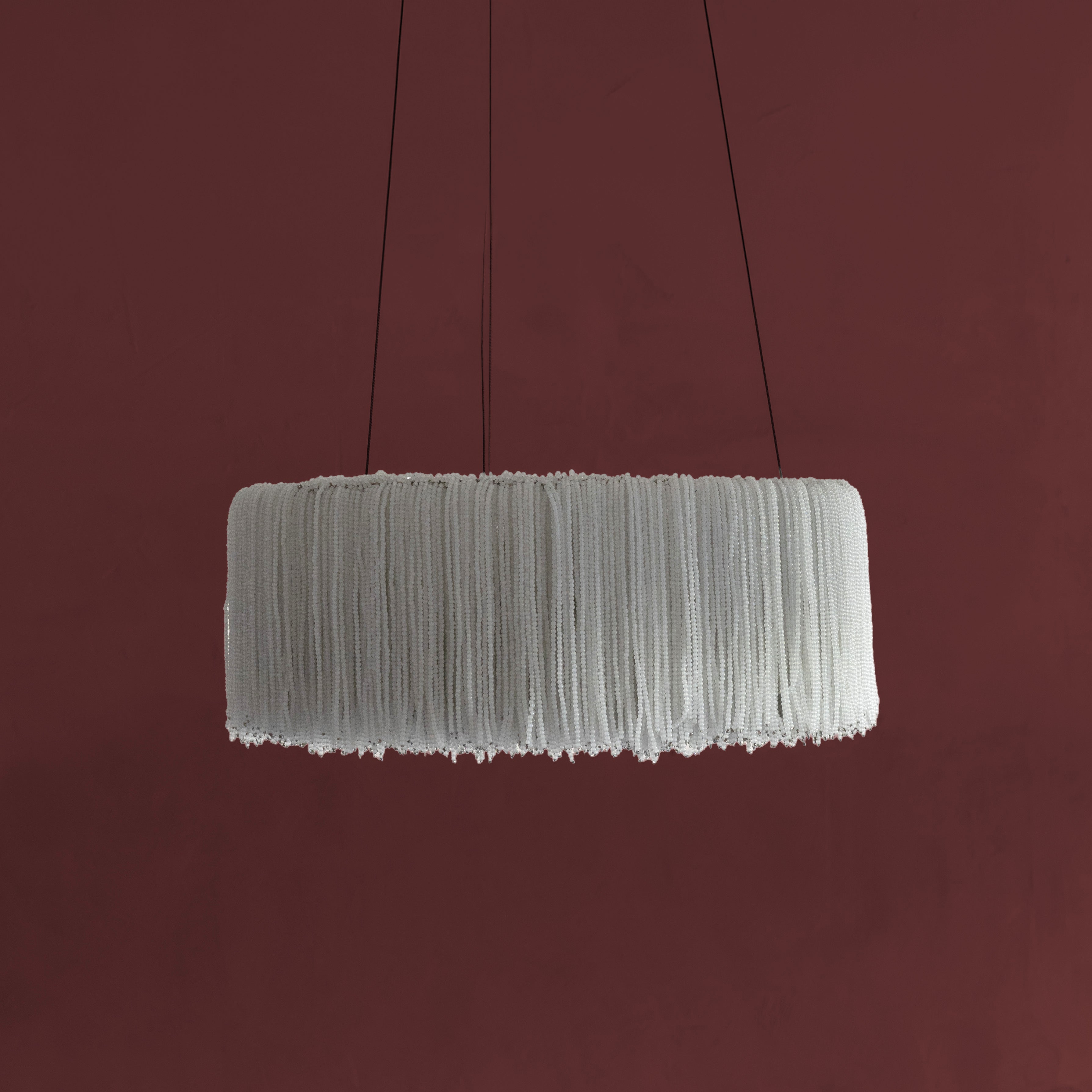 Lunara Beaded Round Crown Chandelier – SMALL