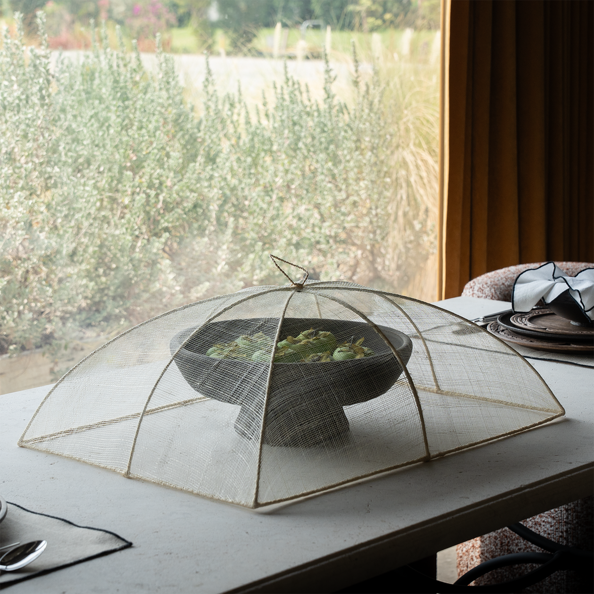 Abaca Eco-Friendly Tabletop Food Cover - WHITE