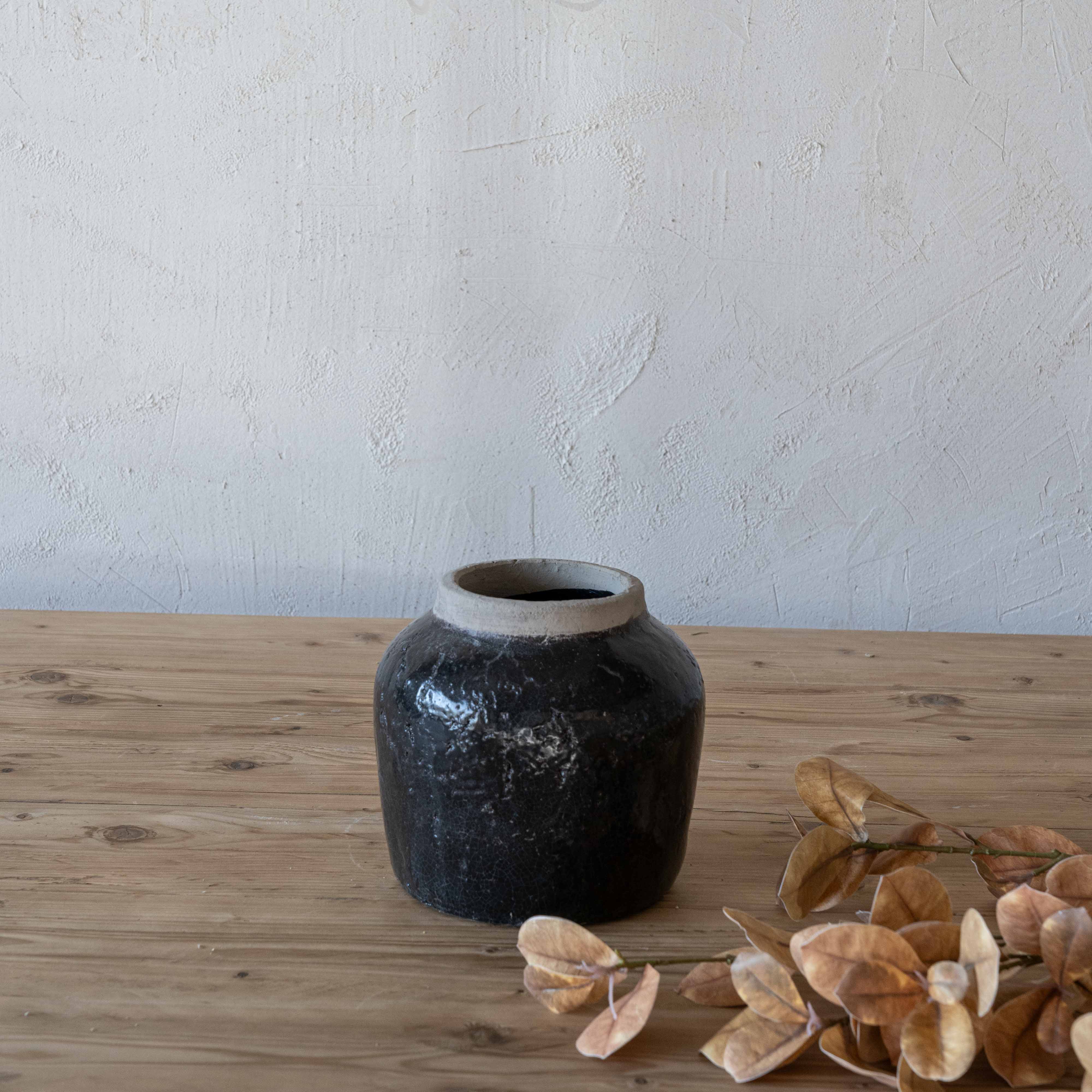 Vessel Decorative Black Ceramic Vase | Flower Pot - Vase - WS Living - UAE Modern Home Furniture Stores in Dubai