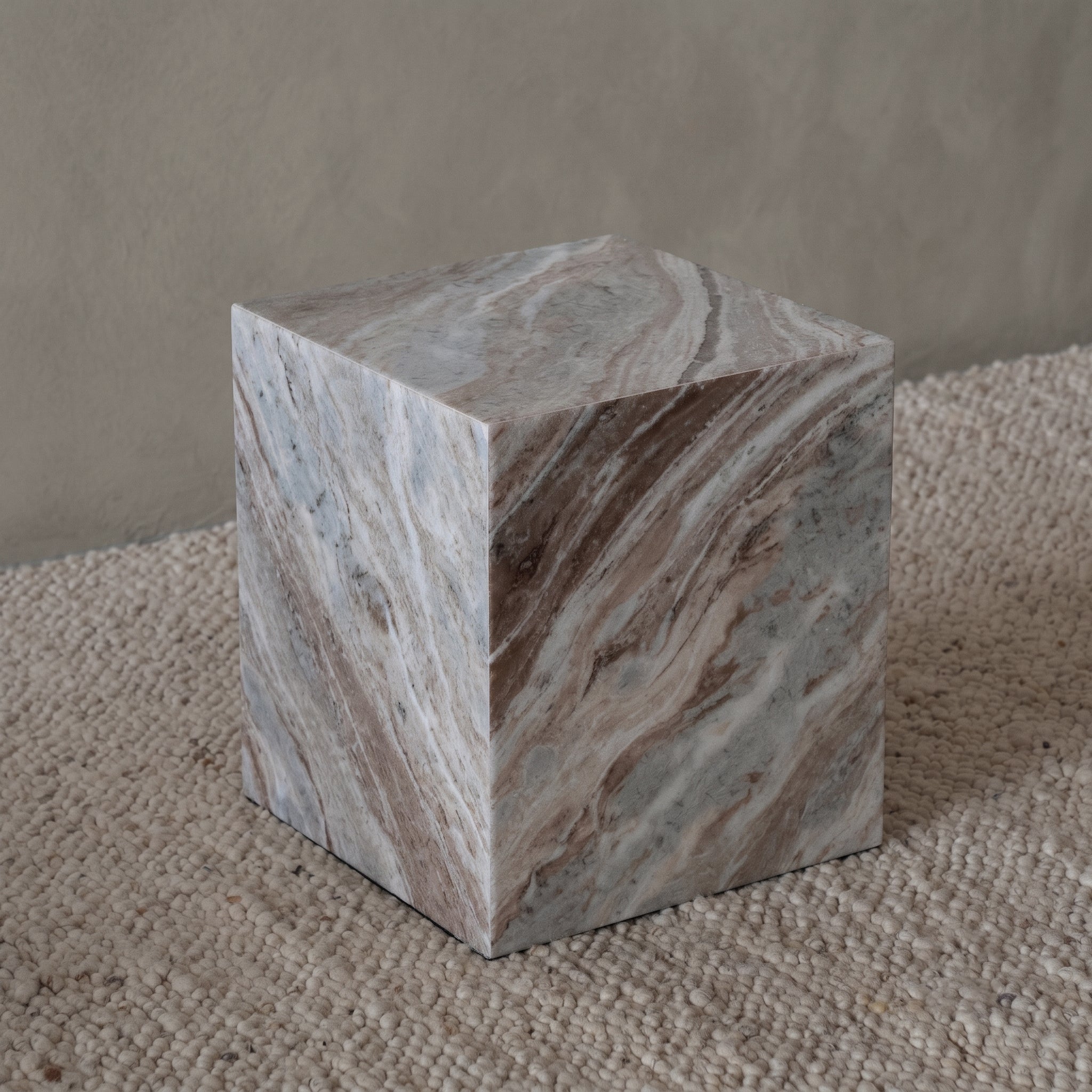 Majestic Cube Marble Side Table