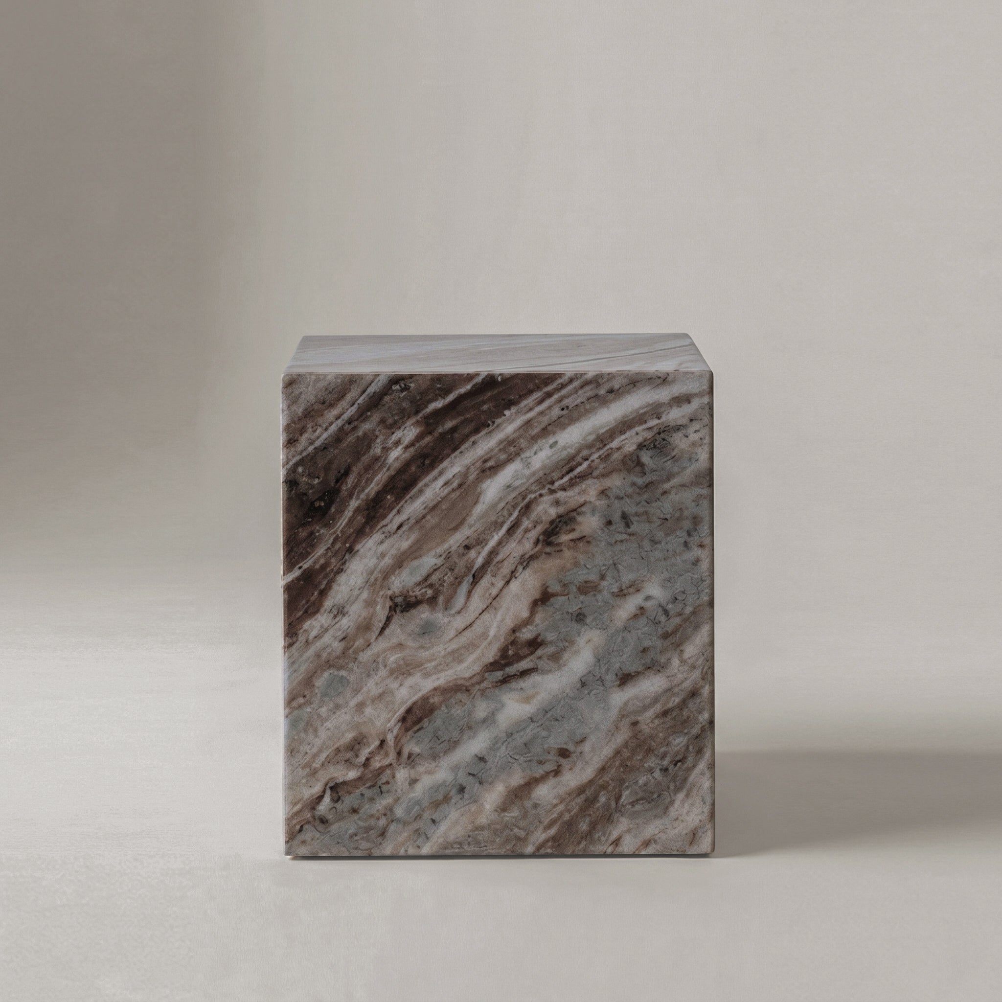 Majestic Cube Marble Side Table
