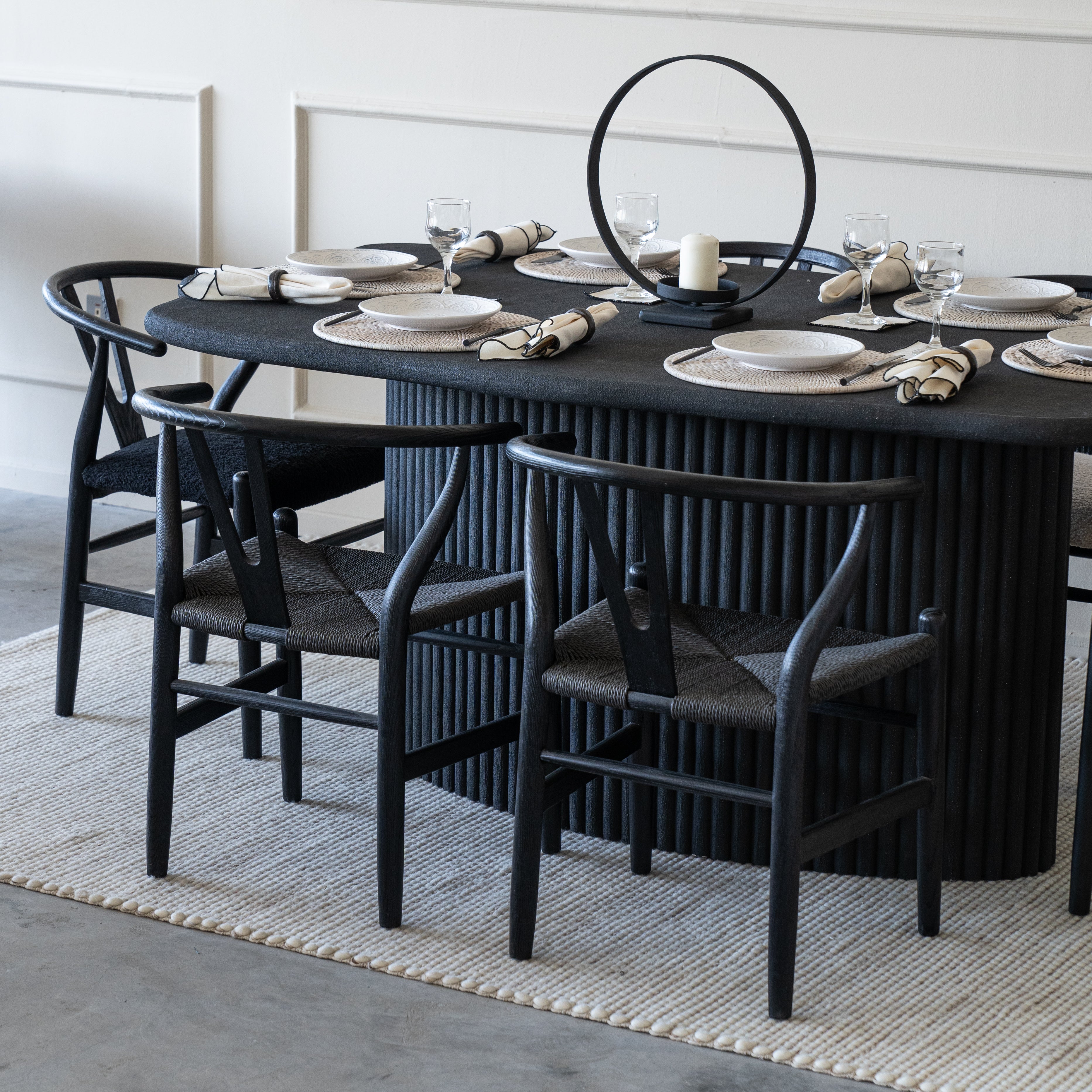 Alaska Dining Table - Black  - WS Living - UAE -  Wood and steel Furnitures - Dubai