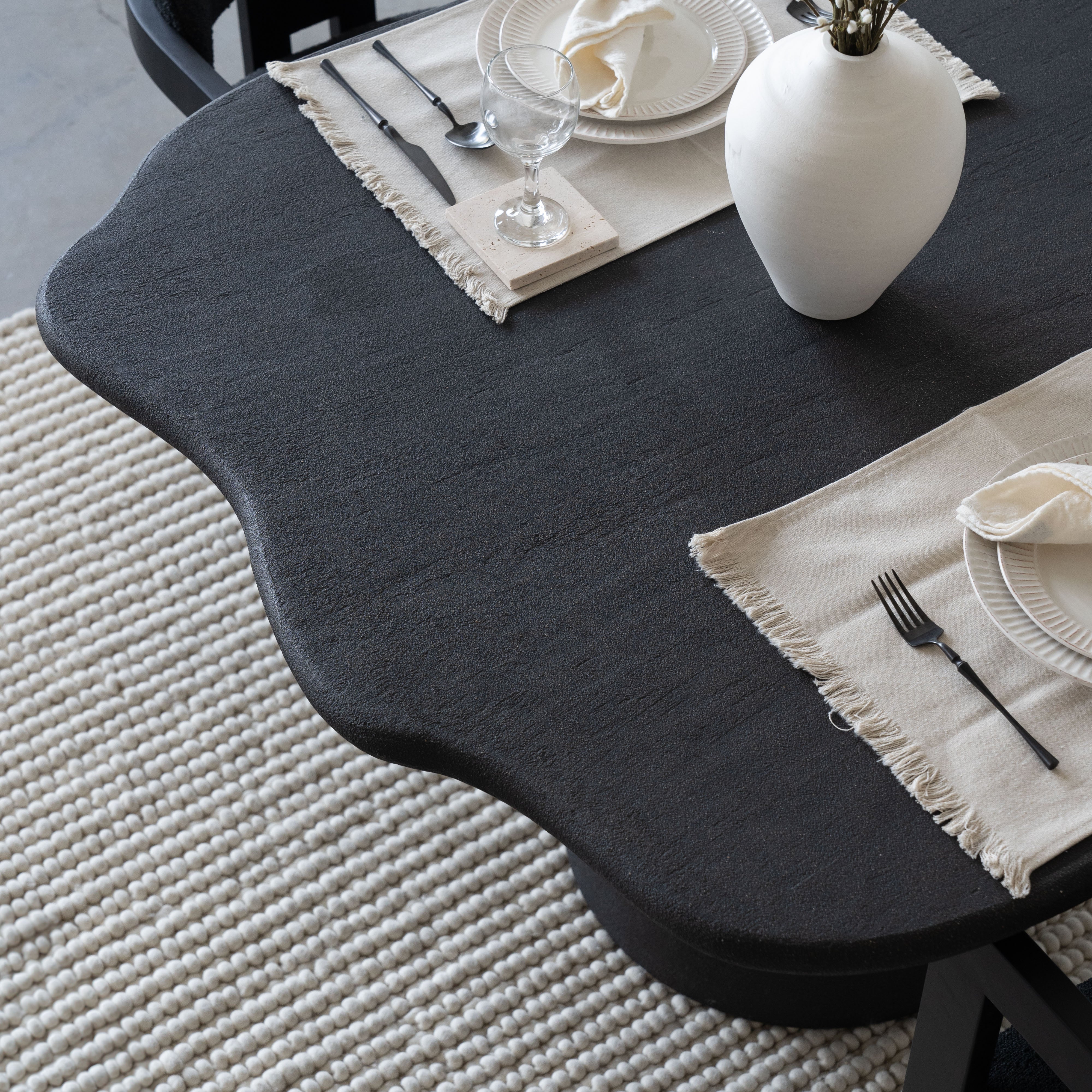 Alaska Dining Table-Black Edge  - WS Living - UAE -  Wood and steel Furnitures - Dubai