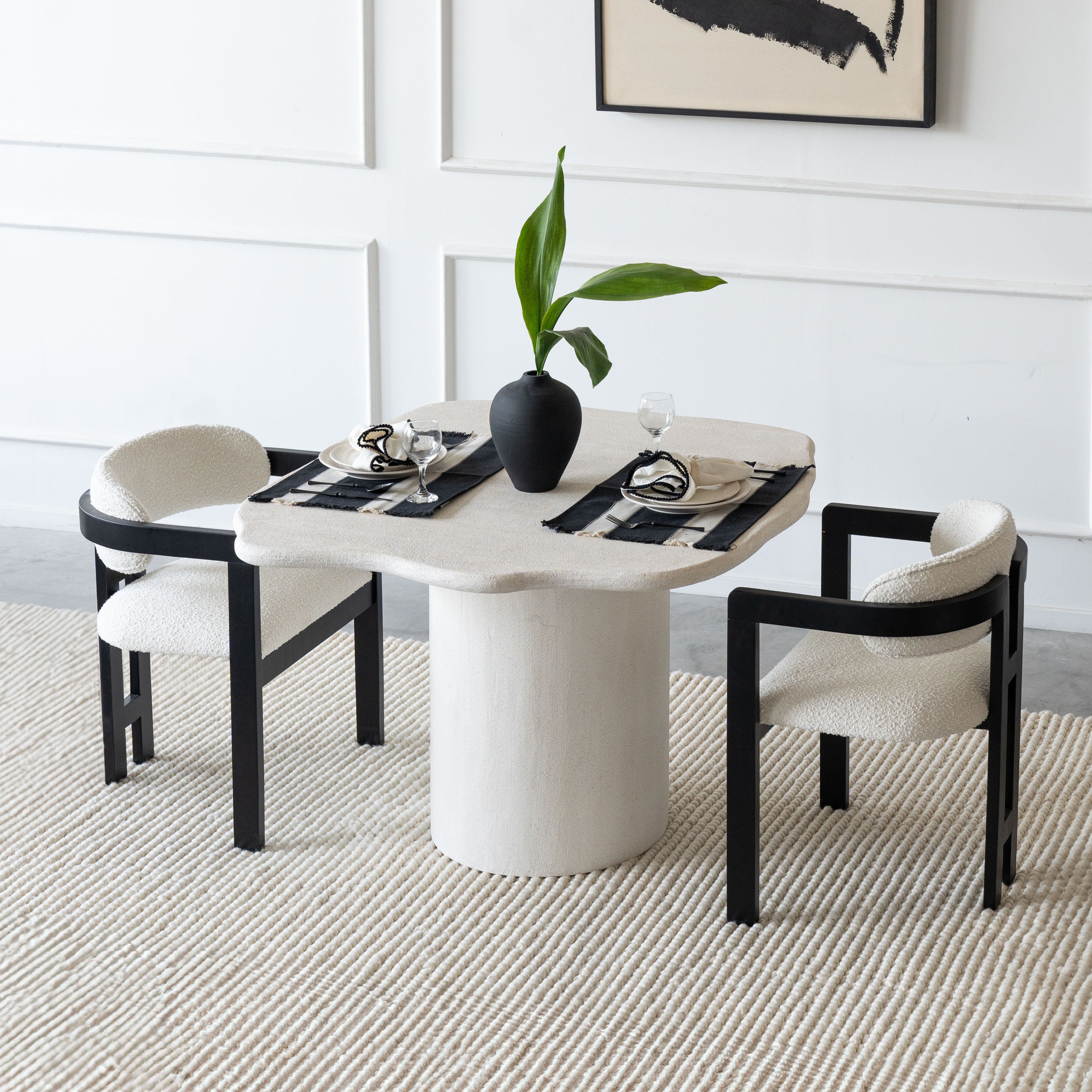 Alaska Dining Table-White  - WS Living - UAE - Dining Tables Wood and steel Furnitures - Dubai