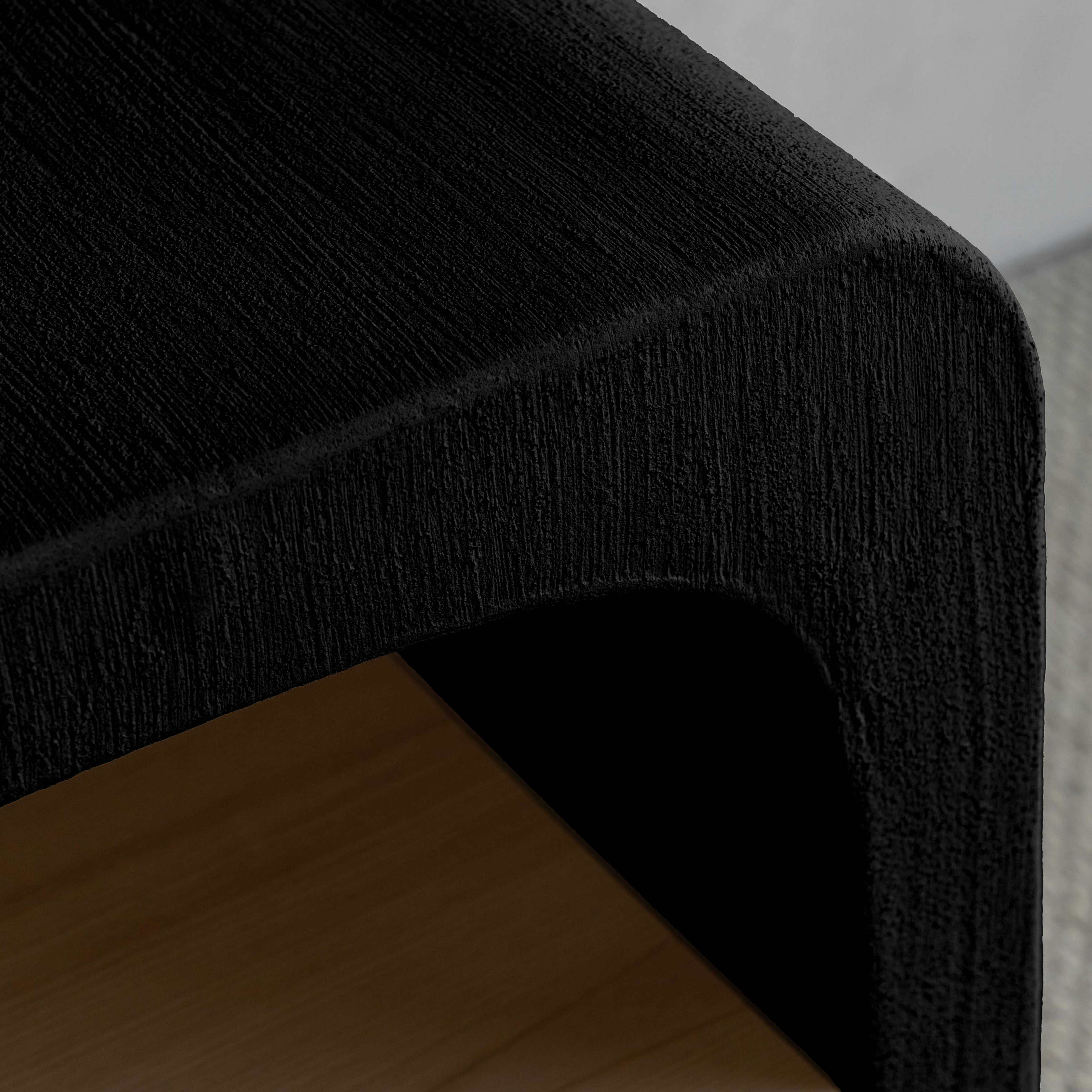 Alaska Curved Niche Bed Side Table With Wood Shelf - Bed Side Table - WS Living Furniture  Furniture Store in Dubai