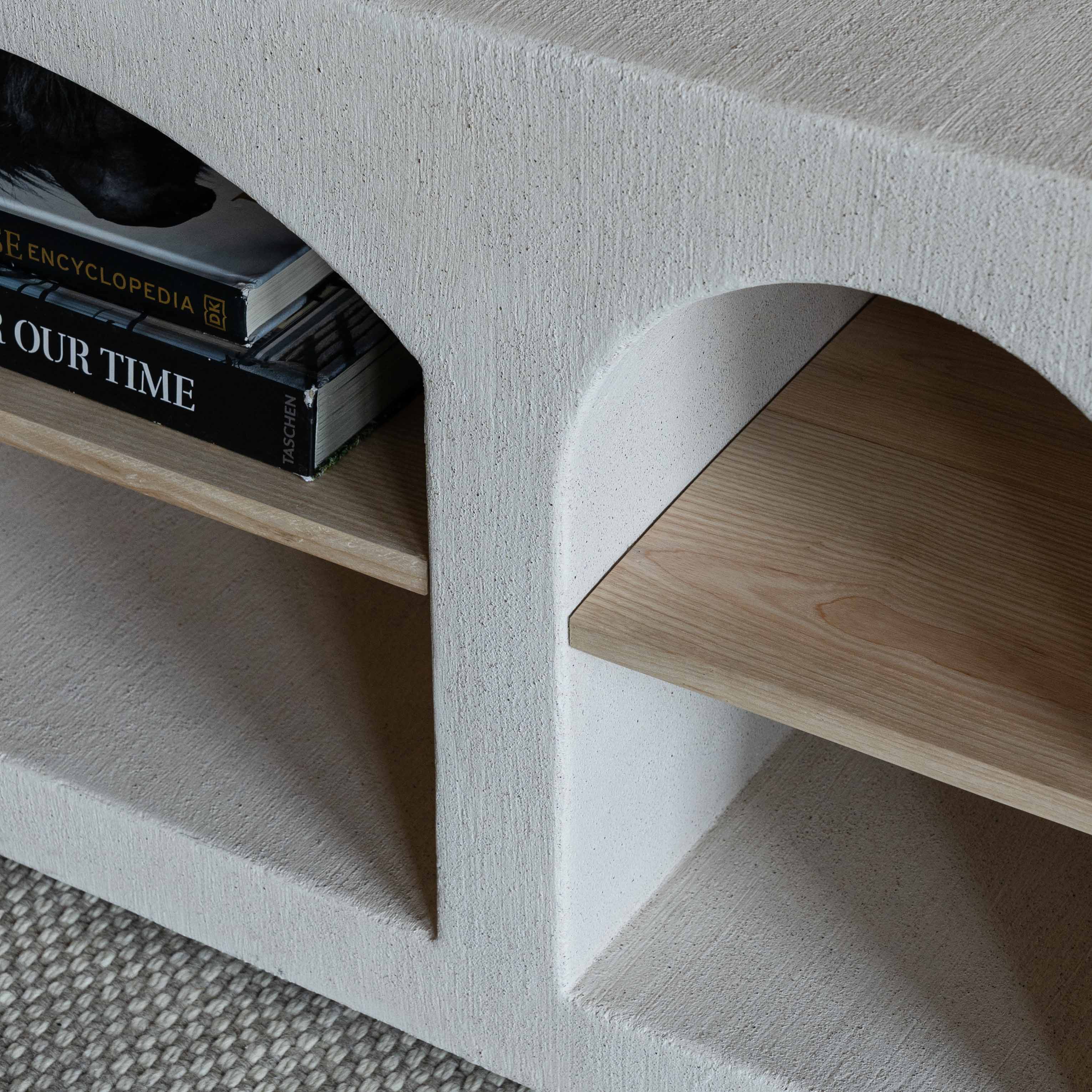 Alaska Curve Edge TV Unit - Natural Wood Shelf