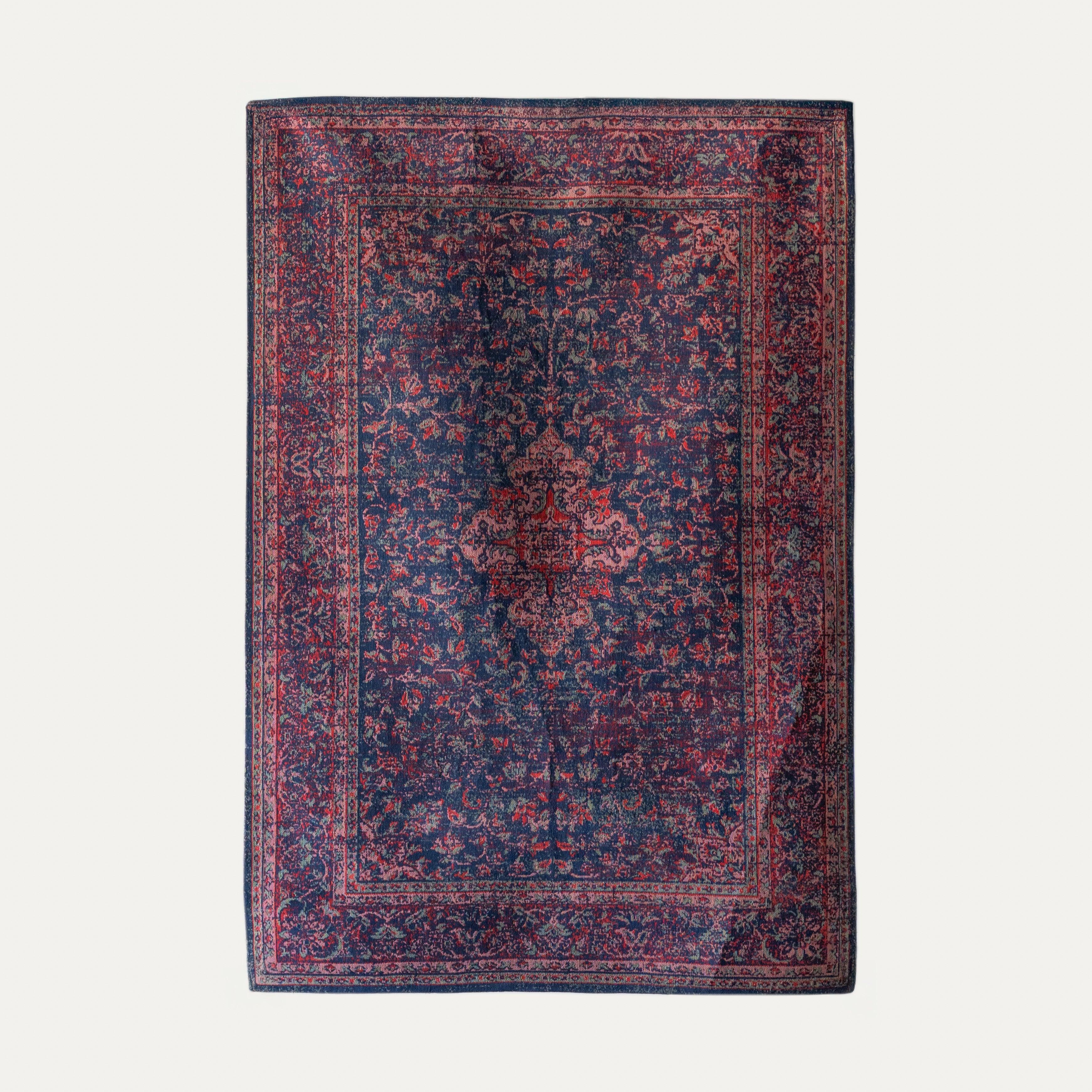 Alfaz Old - Blue Red 160 x 240cm - Woven Cotton Rug