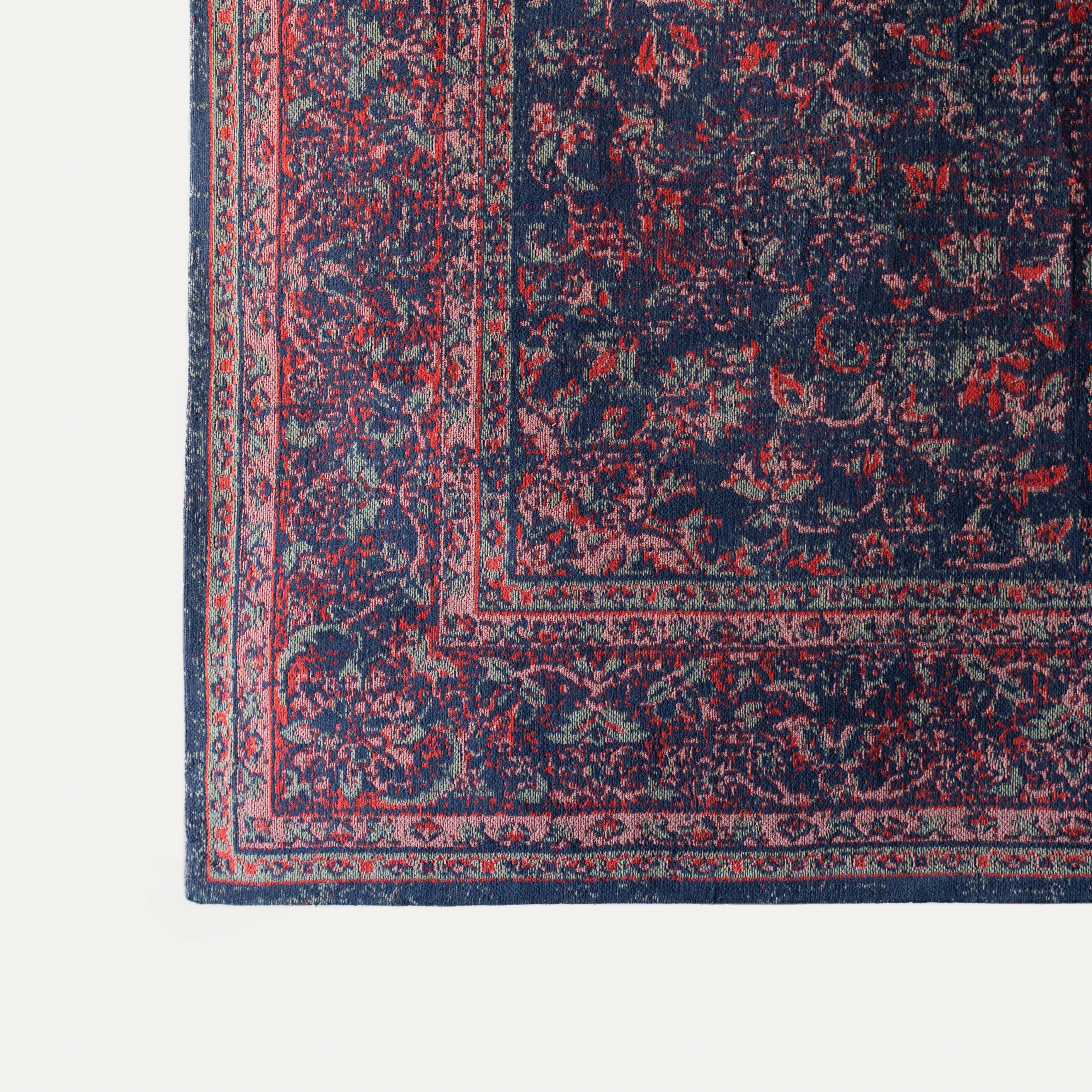 Alfaz Old - Blue Red 160 x 240cm - Woven Cotton Rug