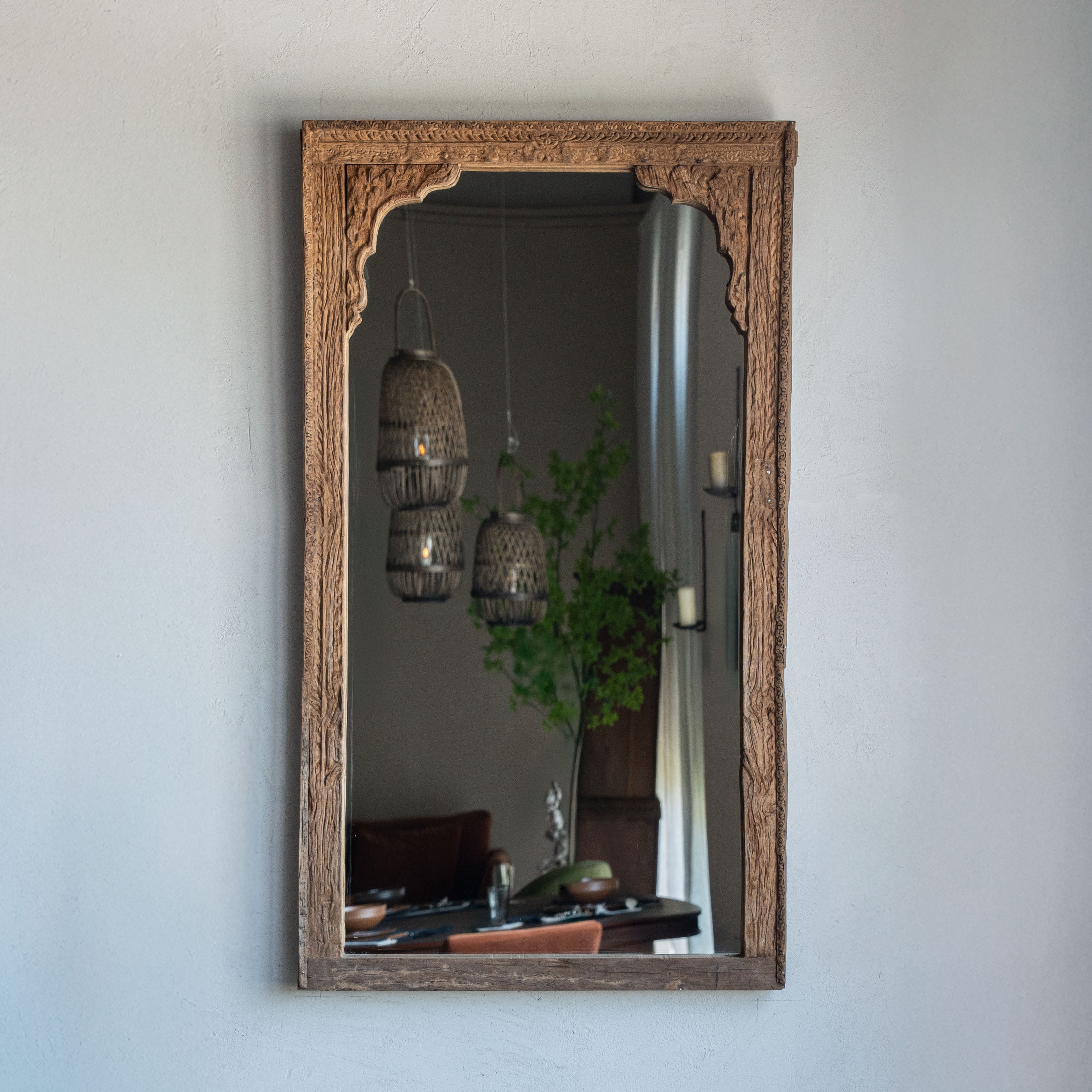 Jharokha Real Antique Arch Wall Hanging Mirror