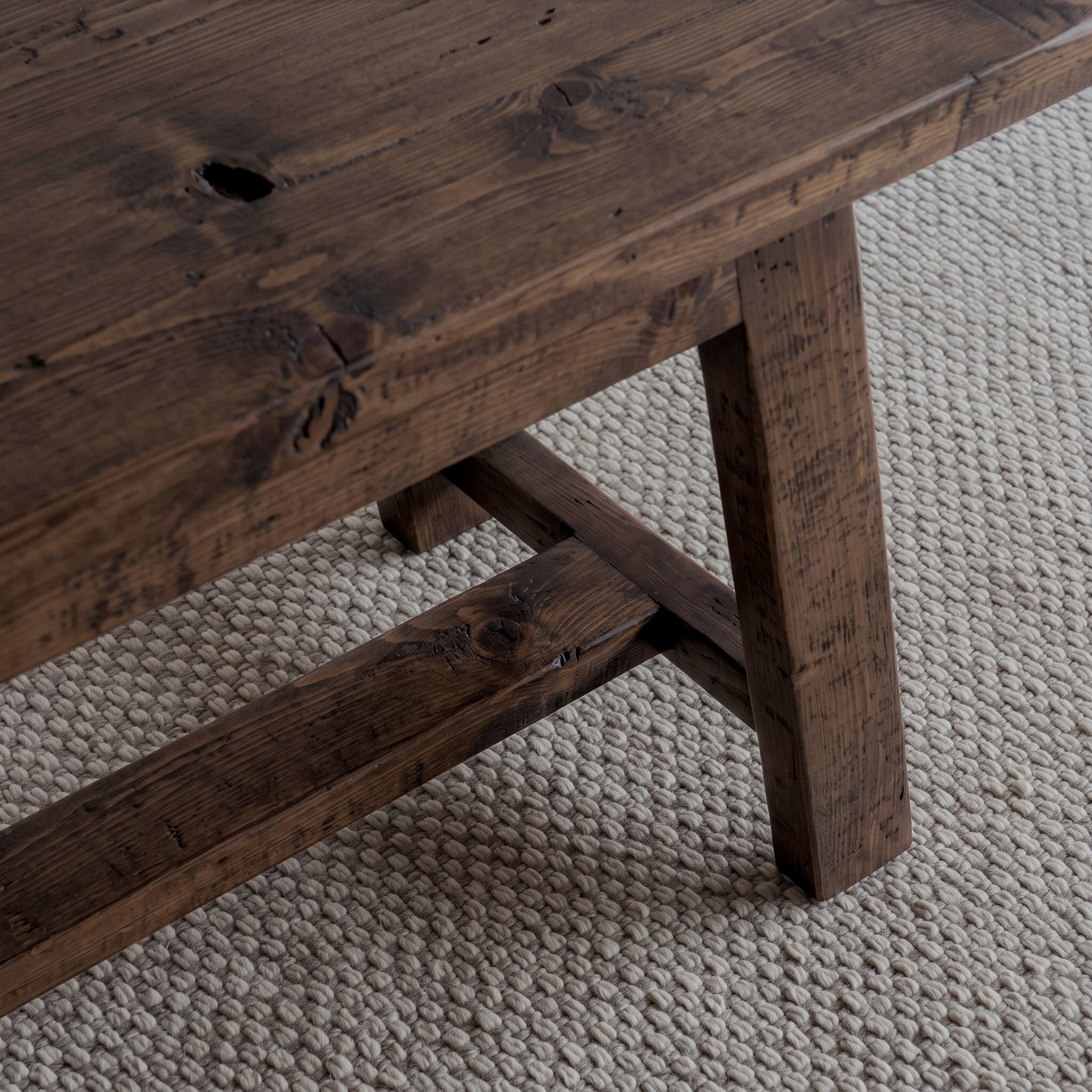 Tommy Rectangle Wooden Bench - WALNUT