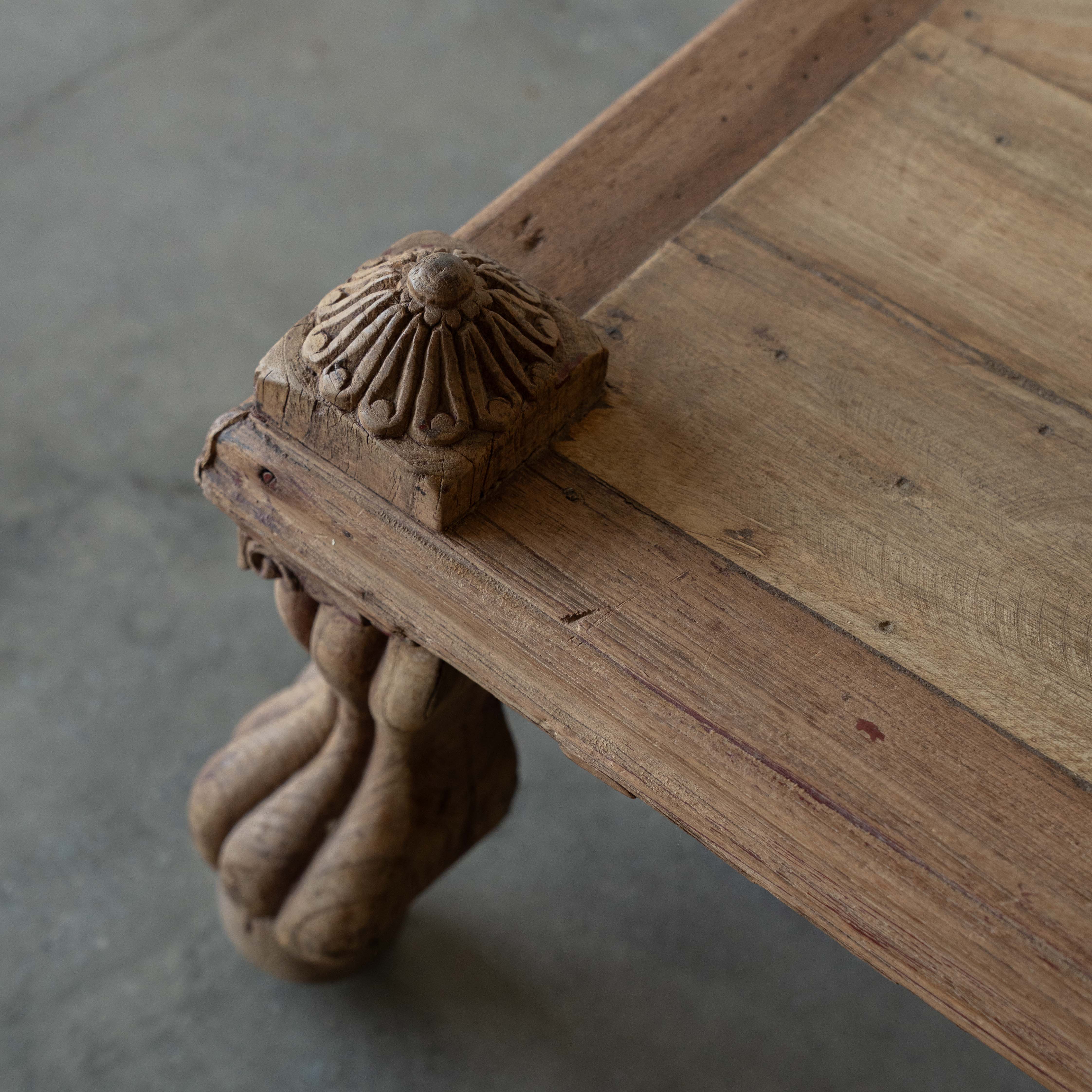Baithak Indian Antique Teak Wood Coffee Table