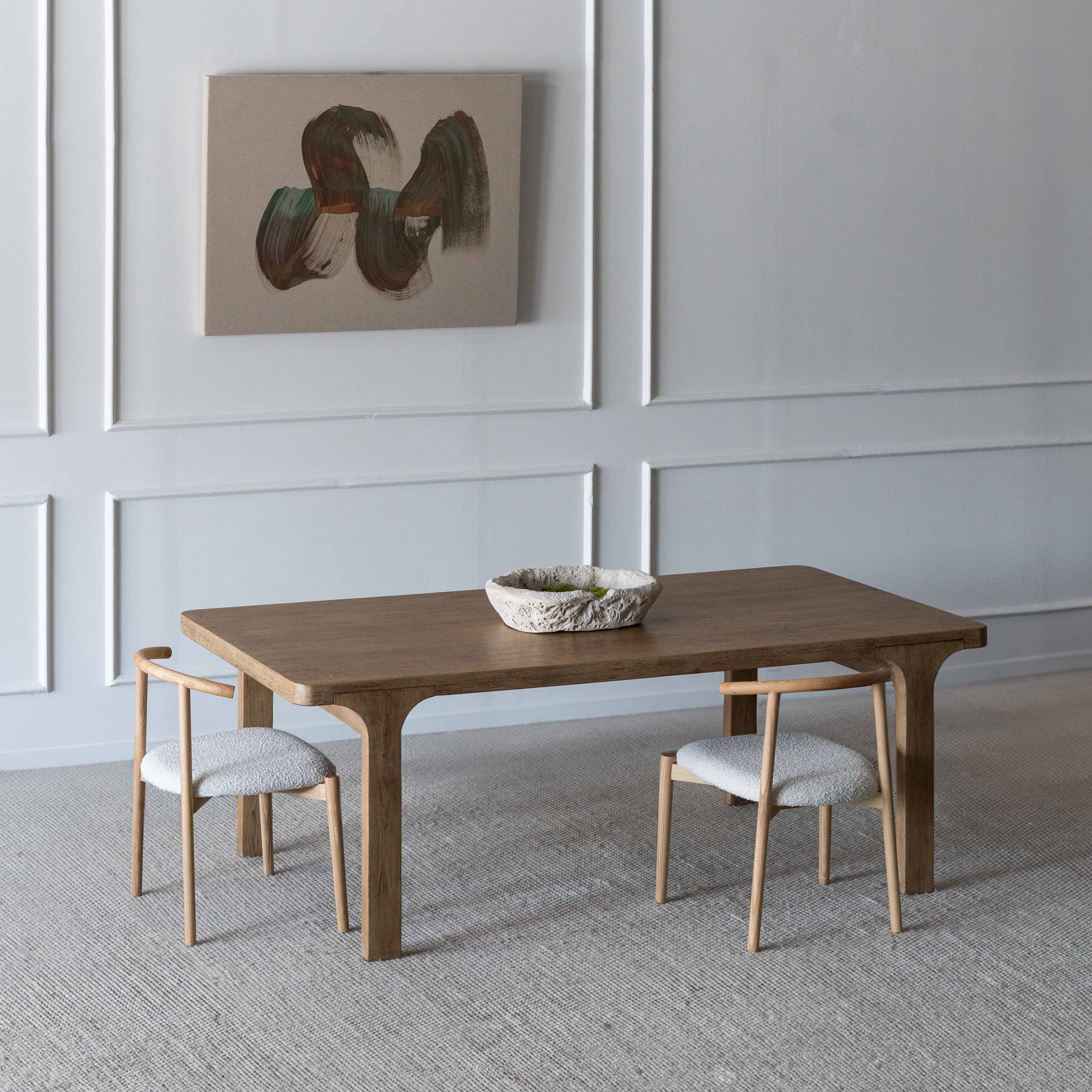 Beratta Solid Wood Modern Rectangle Dining Table - Dining Table - WS Living - UAE Modern Home Furniture Stores in Dubai