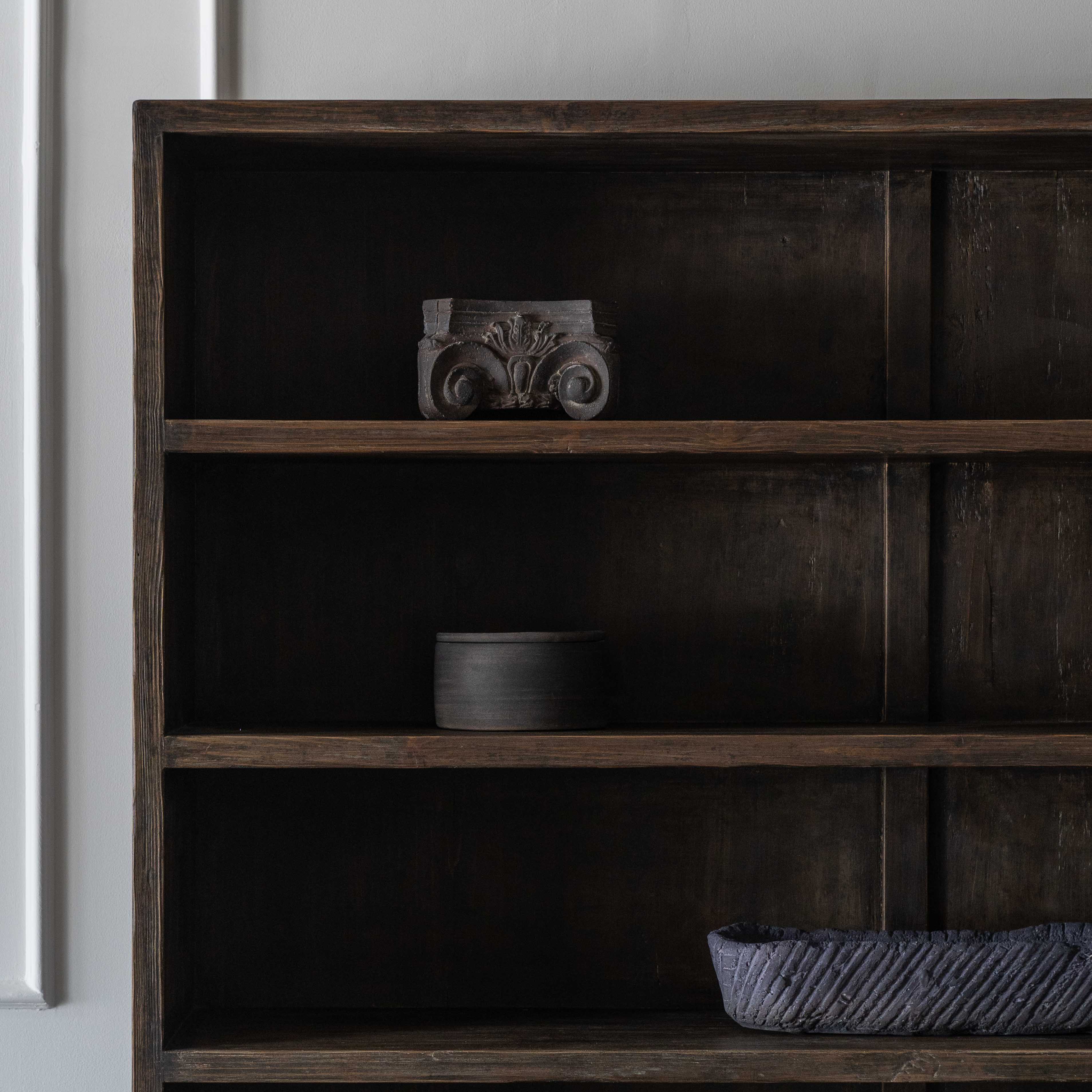 Birdella Solid Wood Antique Classic Book Shelf With Storage Cabinet - Cabinets - WS Living - UAE Modern Home Furniture Stores in Dubai