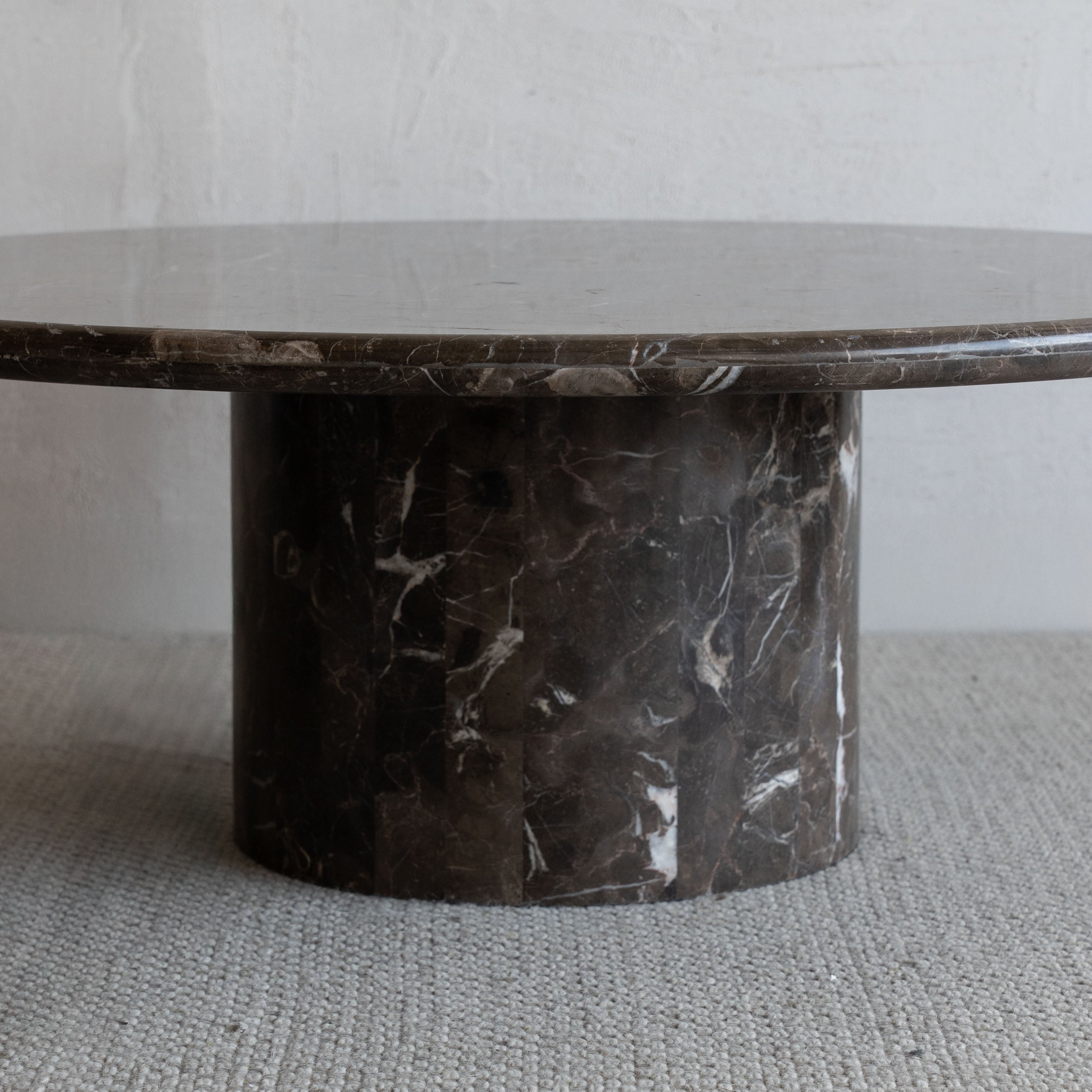 Imperio Brown Marble Round Coffee Table