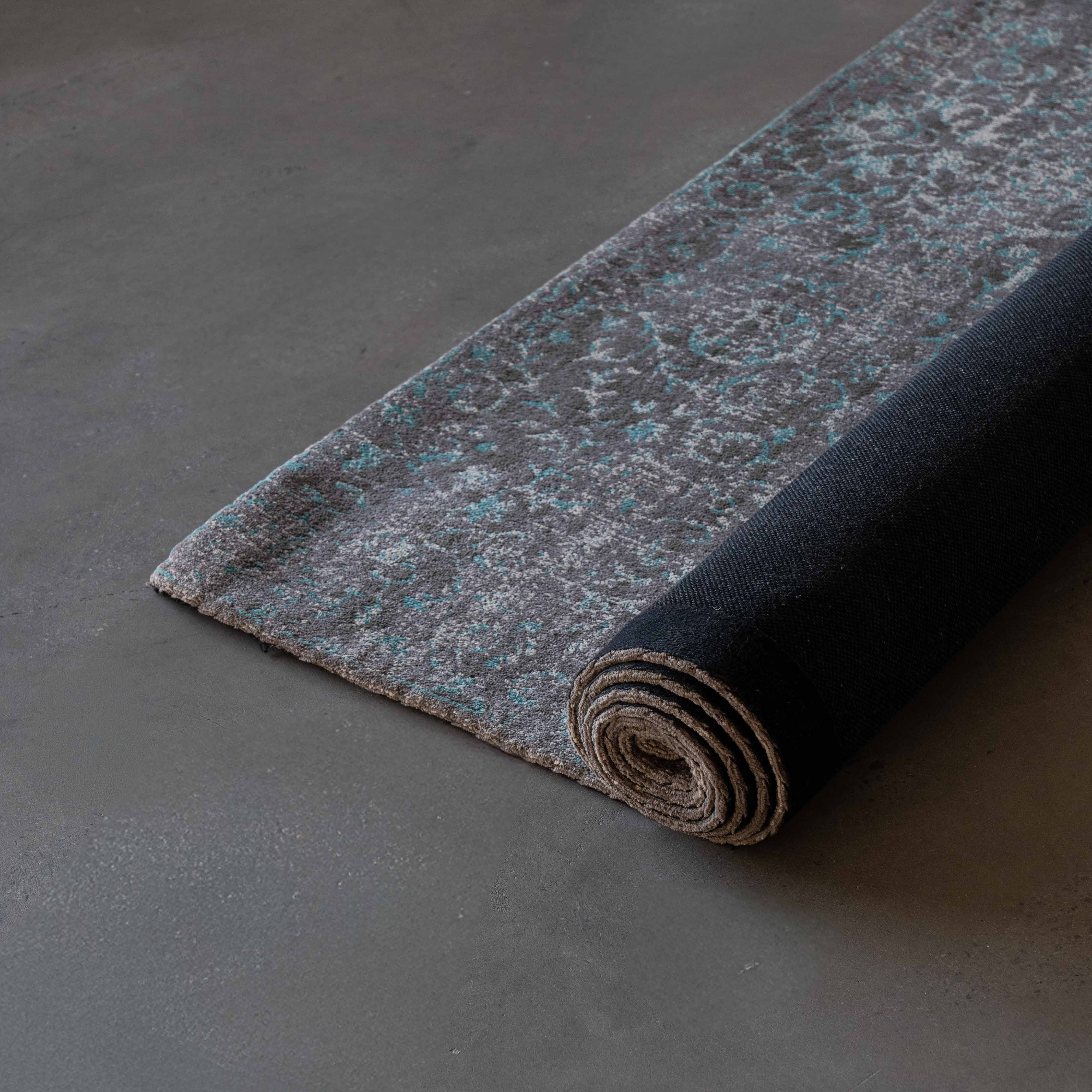 Blue Grey Handcrafted Vintage Classic Rug - Rugs - WS Living - UAE Modern Home Furniture Stores in Dubai