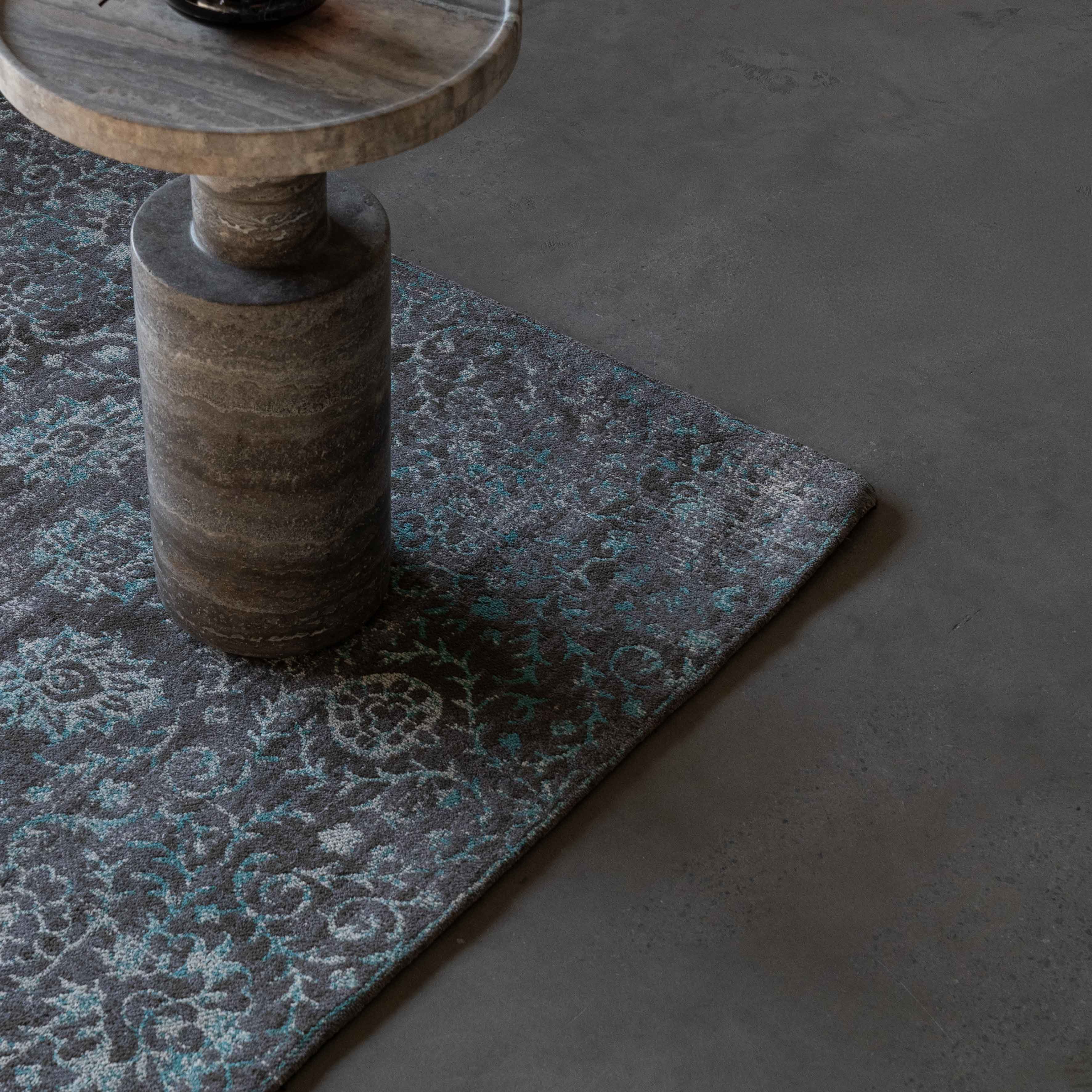 Blue Grey Handcrafted Vintage Classic Rug - Rugs - WS Living - UAE Modern Home Furniture Stores in Dubai