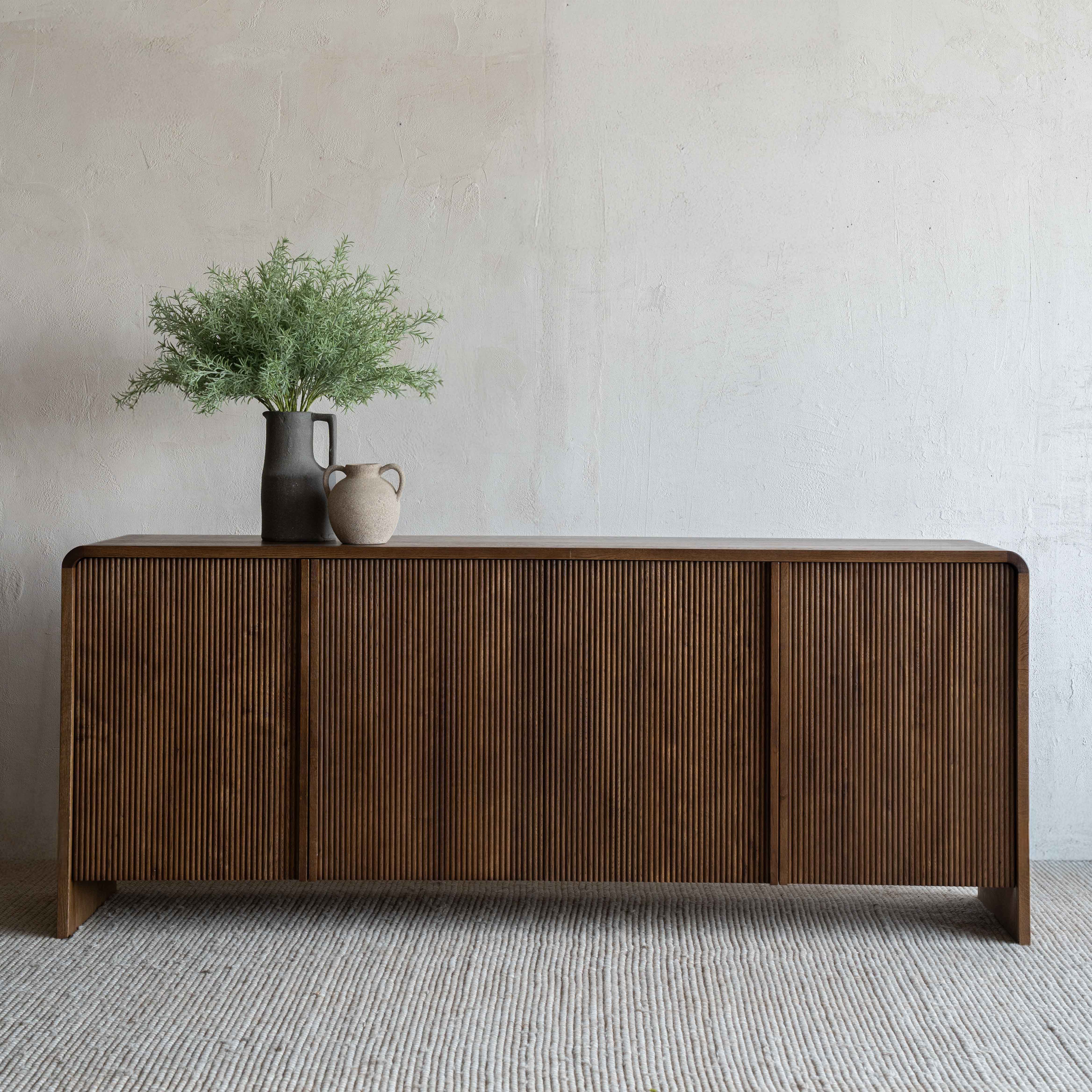 خزانة جانبية عصرية من الخشب الصلب من جيسا | خزانة تخزين 