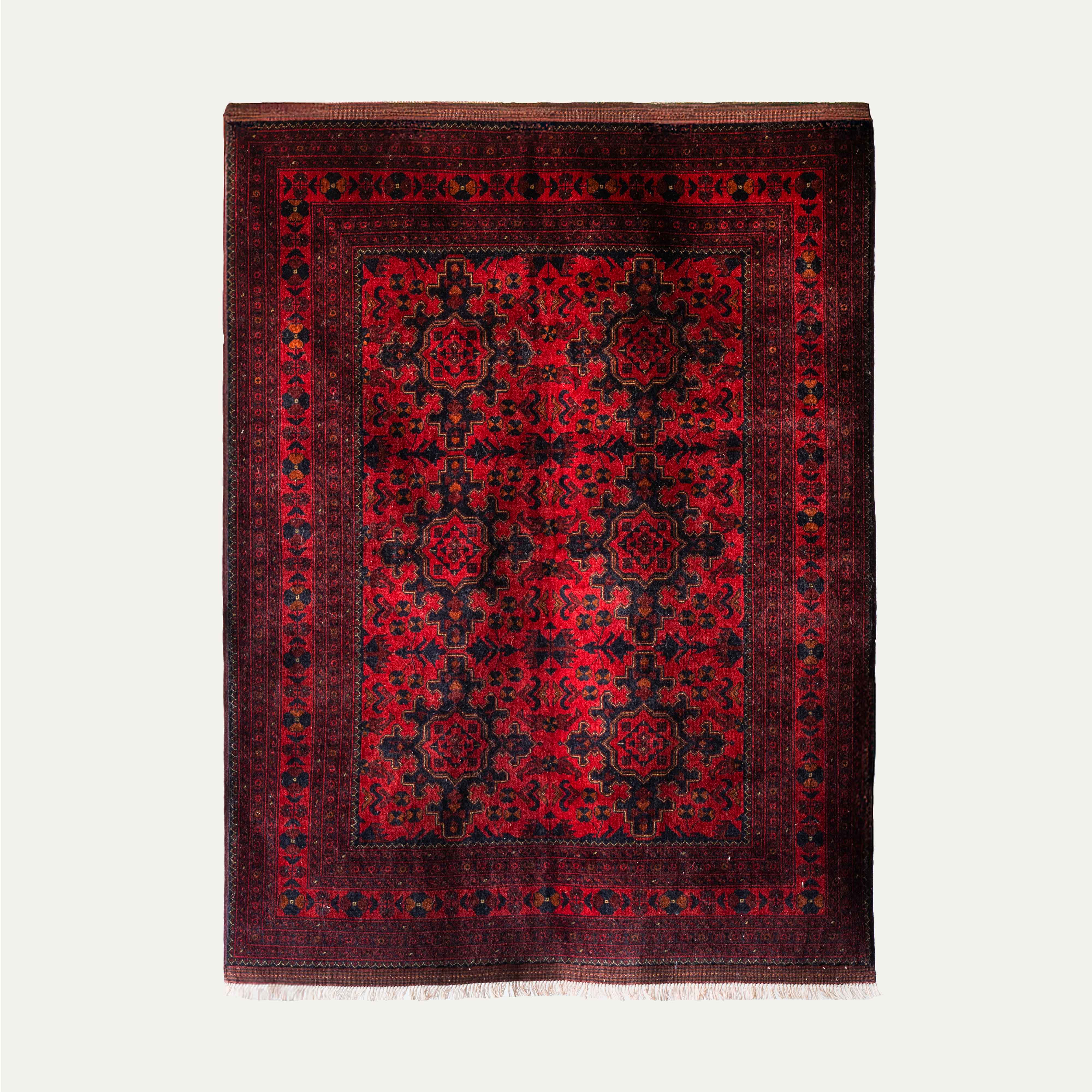 Byzantine Handcrafted Red Vintage Style Wool Kilim Afghan Rug