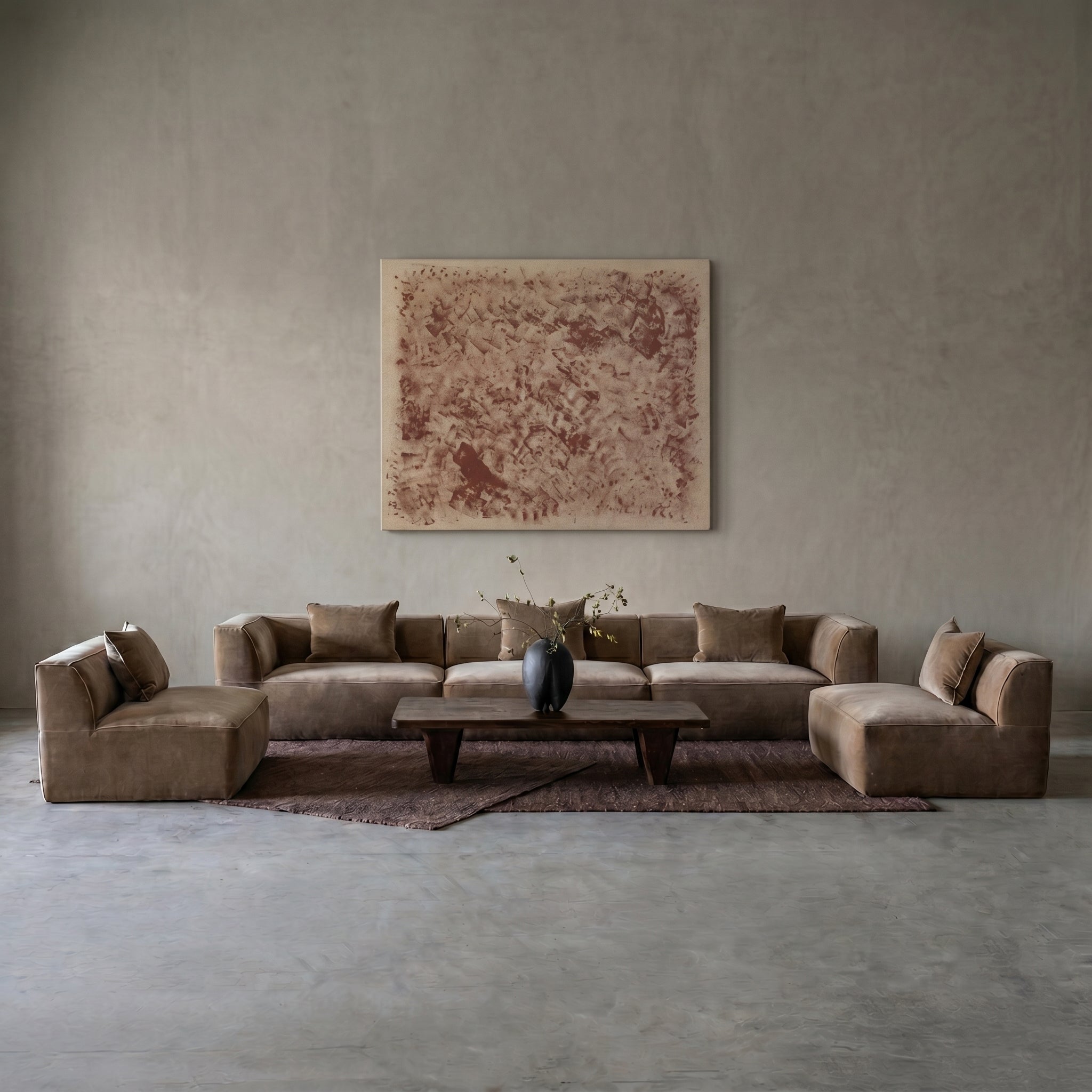 Ezra Modern Velvet Sectional | Modular Sofa - Mustard