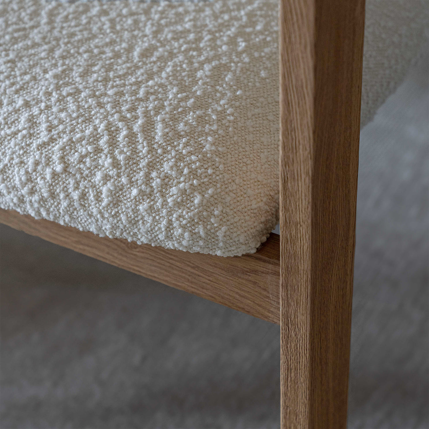 Caden Natural Solid Wood & Boucle Dining Chair
