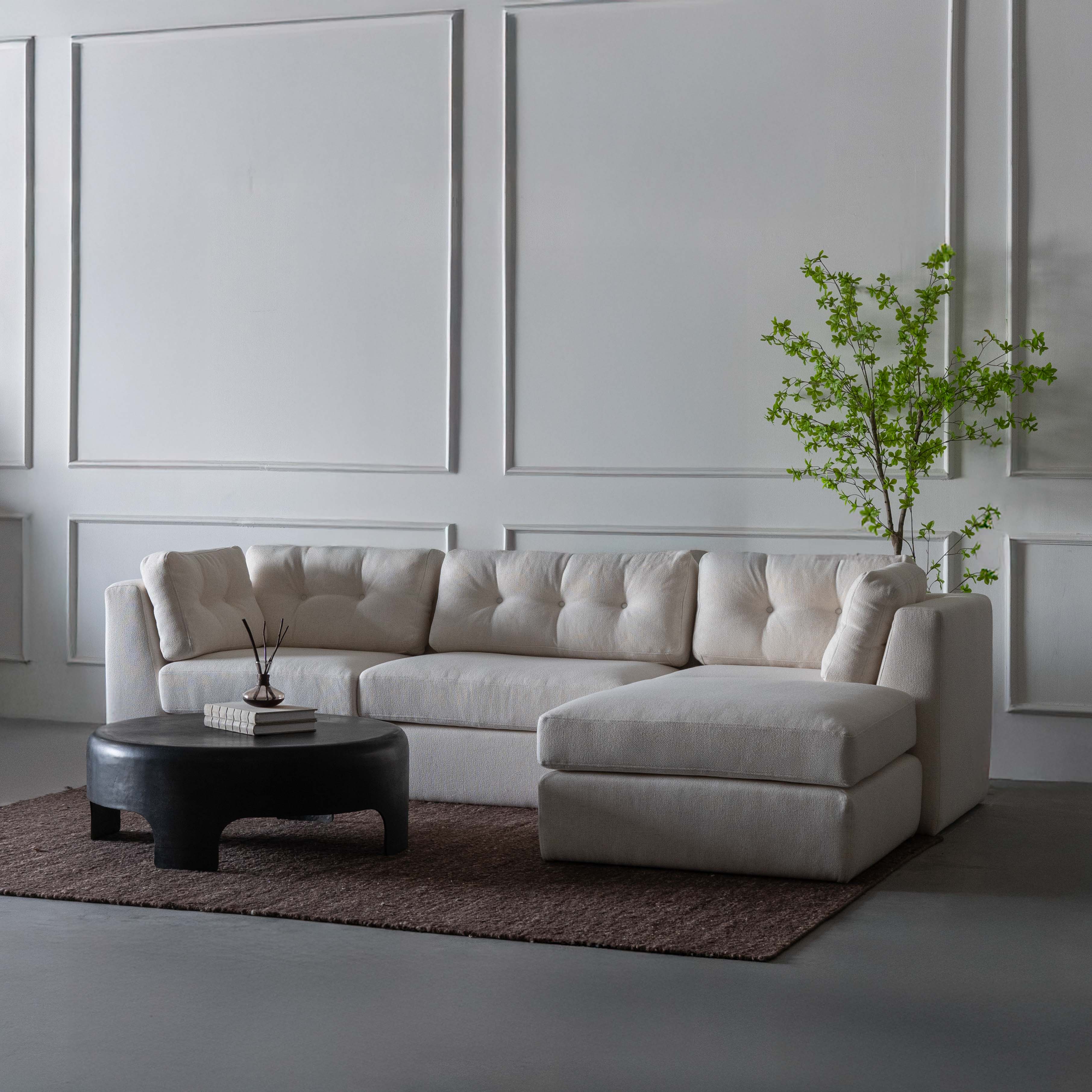 Calista Classic Sectional & White Modular Sofa