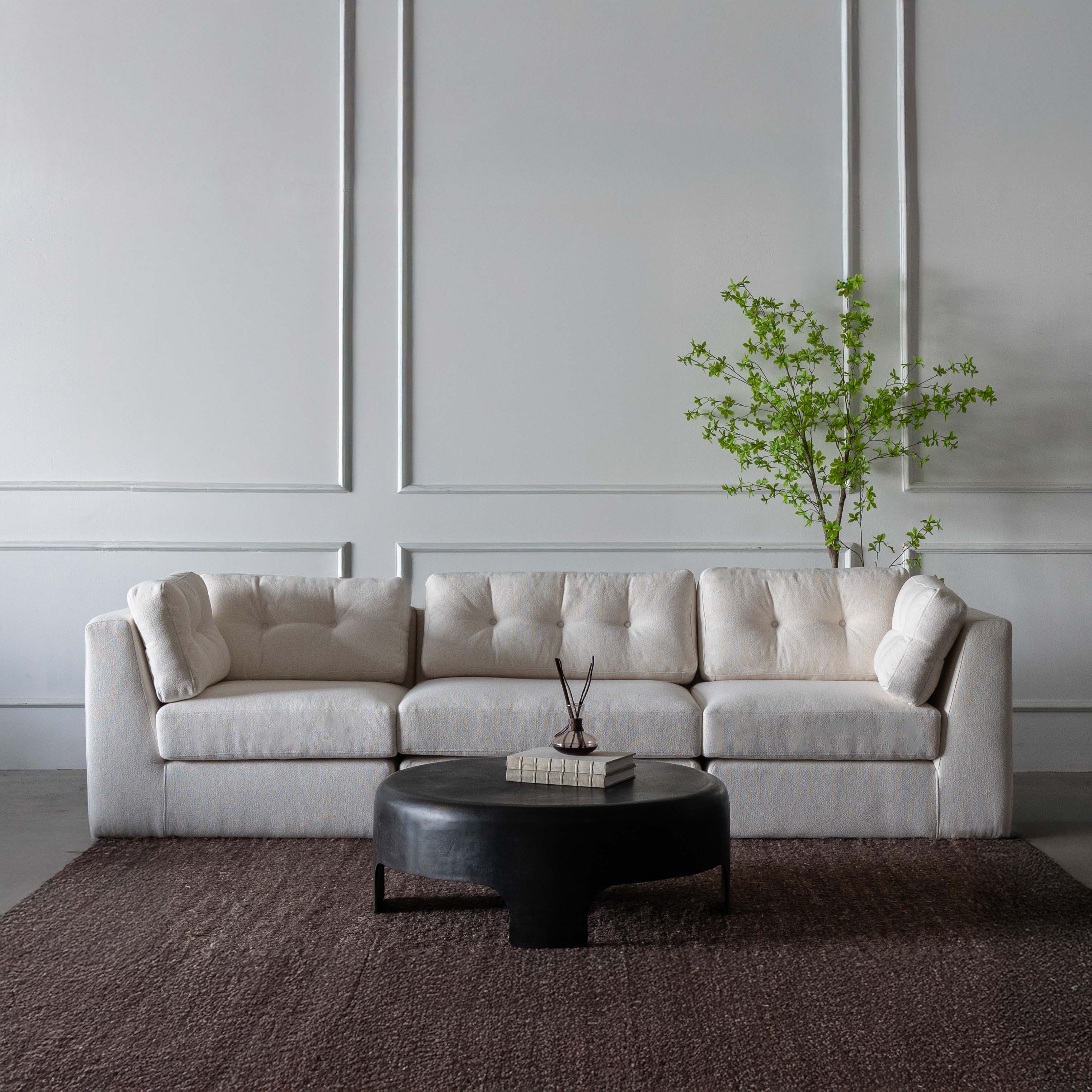 Calista White 3 Seater Sofa
