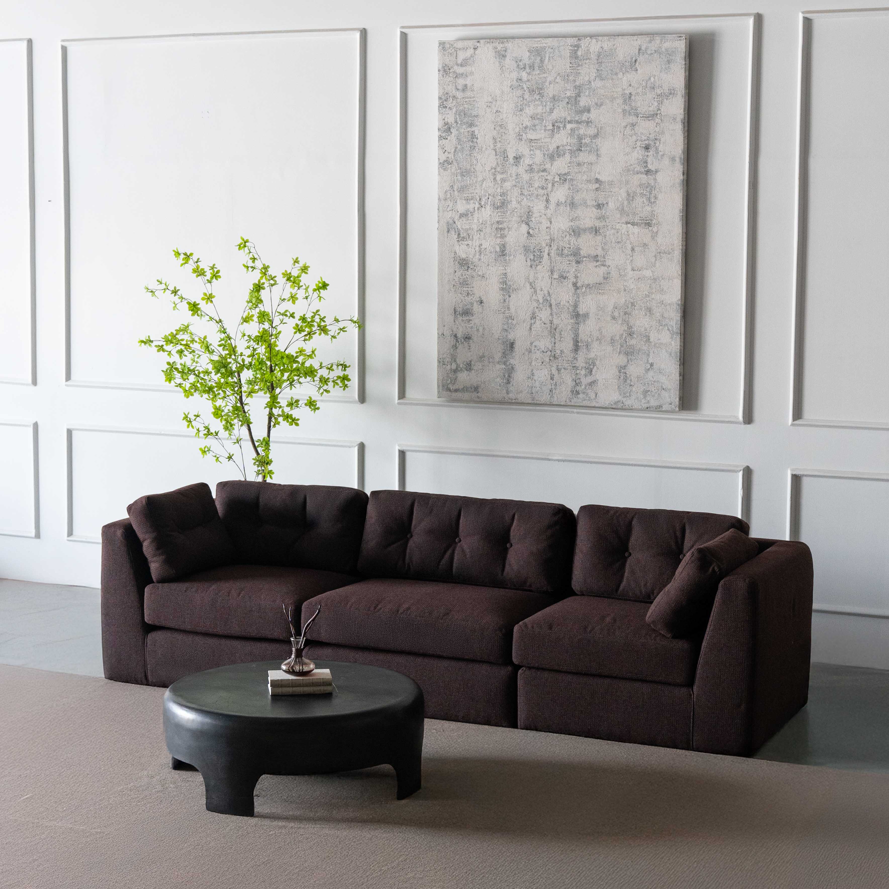 Calista Brown 3 Seater Sofa