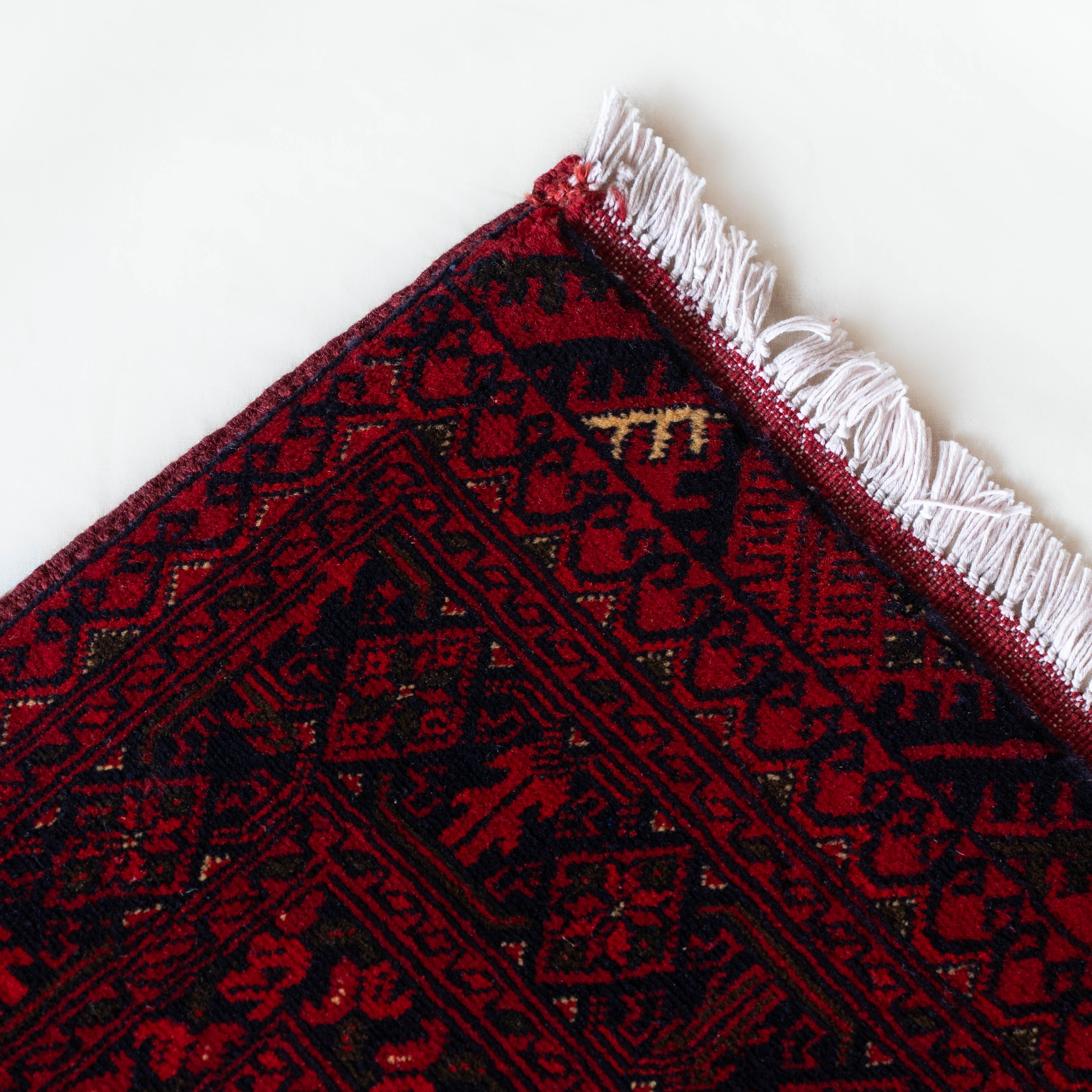 Plateau Red Vintage Anatolian Afghan Rug 252x357cm