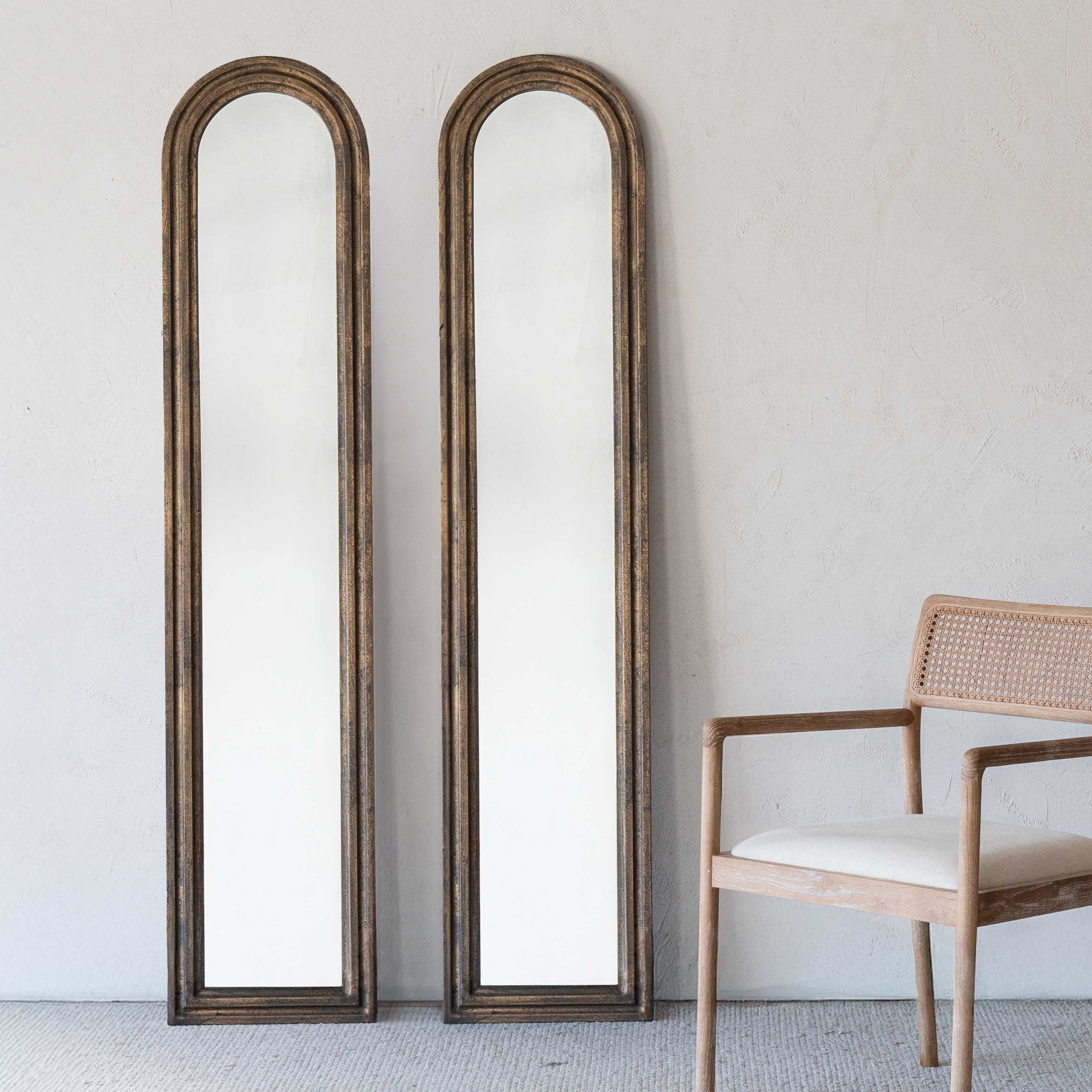 Cedar Solid Wood Arch Full Length Floor Mirror - CW-12479