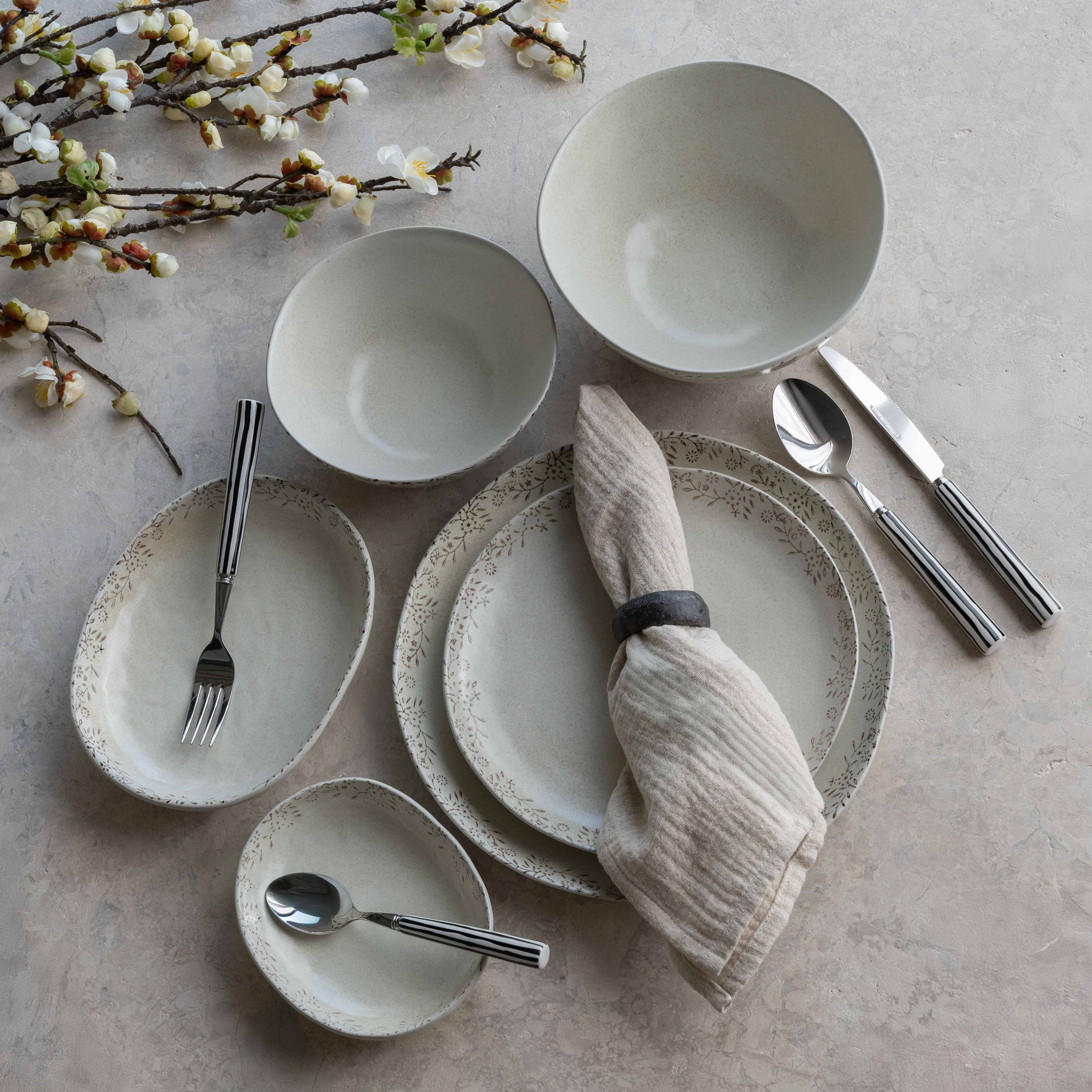 Ceramic Symphony Classic Ceramic Dinner Set or Breakfast Sets -  Brown - Dinnerware Sets - WS Living - UAE Home Furniture Stores in Dubai