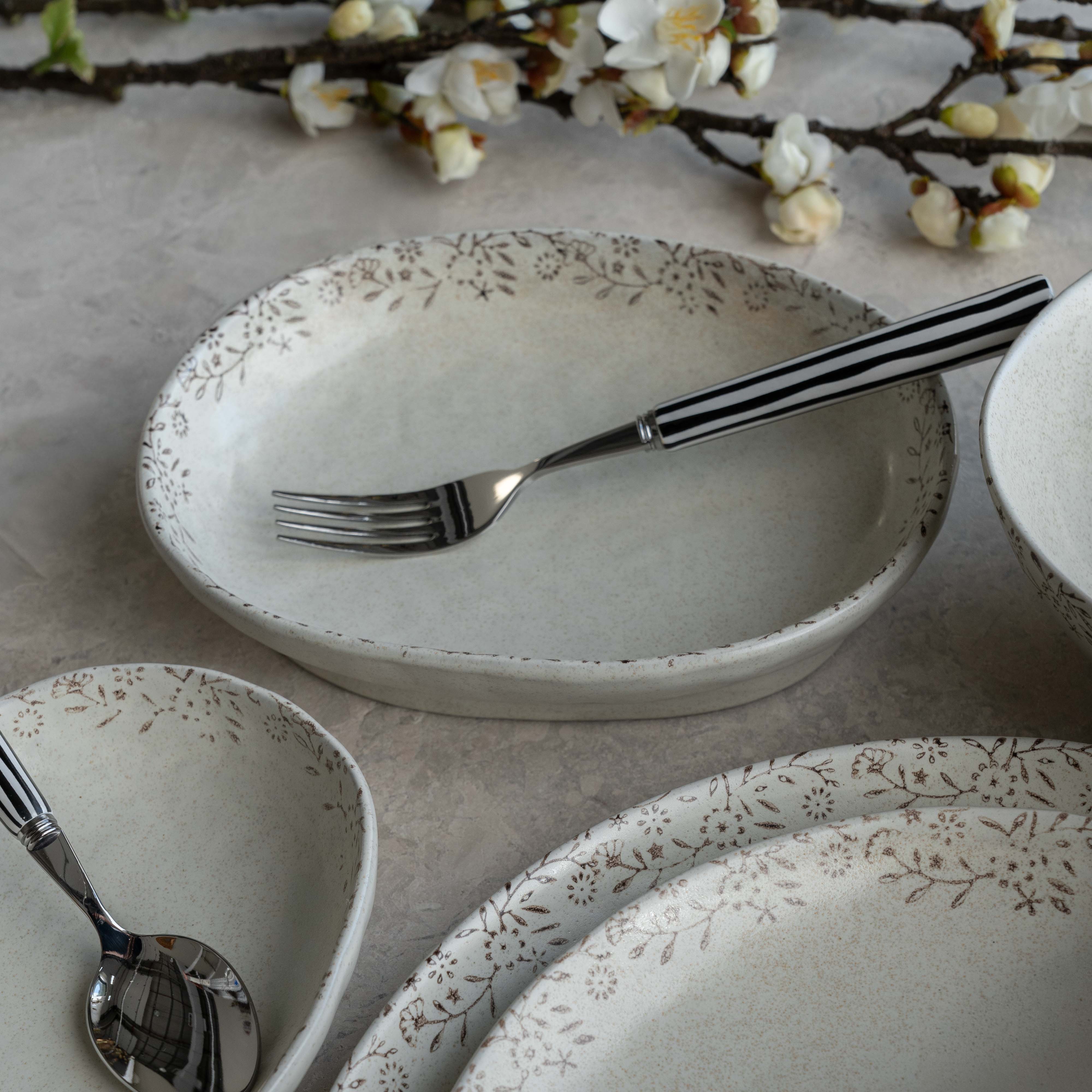 Ceramic Symphony Classic Ceramic Dinner Set or Breakfast Sets -  Brown - Dinnerware Sets - WS Living - UAE Home Furniture Stores in Dubai