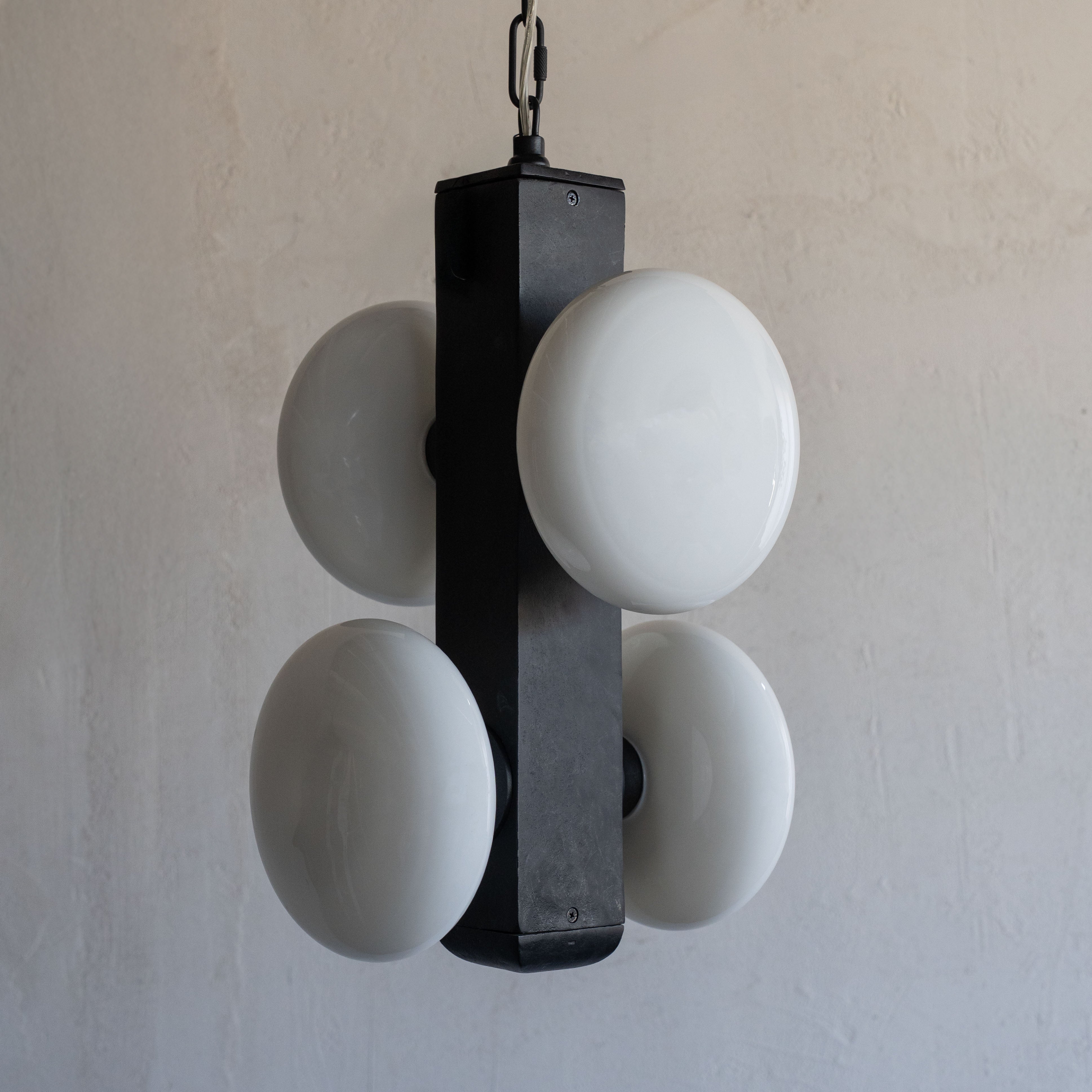 Quadra 4 Heads Black Brass Chandelier | Pendant Light