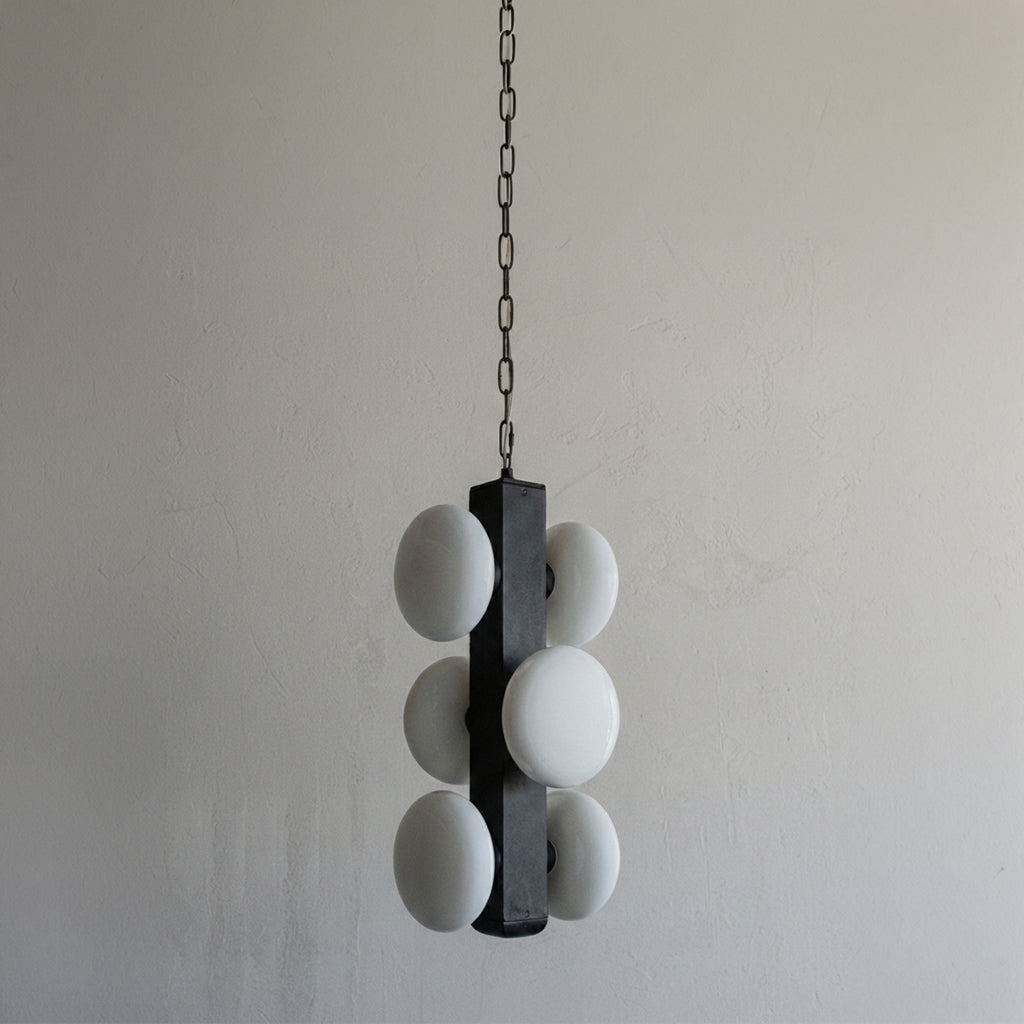 Quadra 6 Heads Black Brass Chandelier | Pendant Light