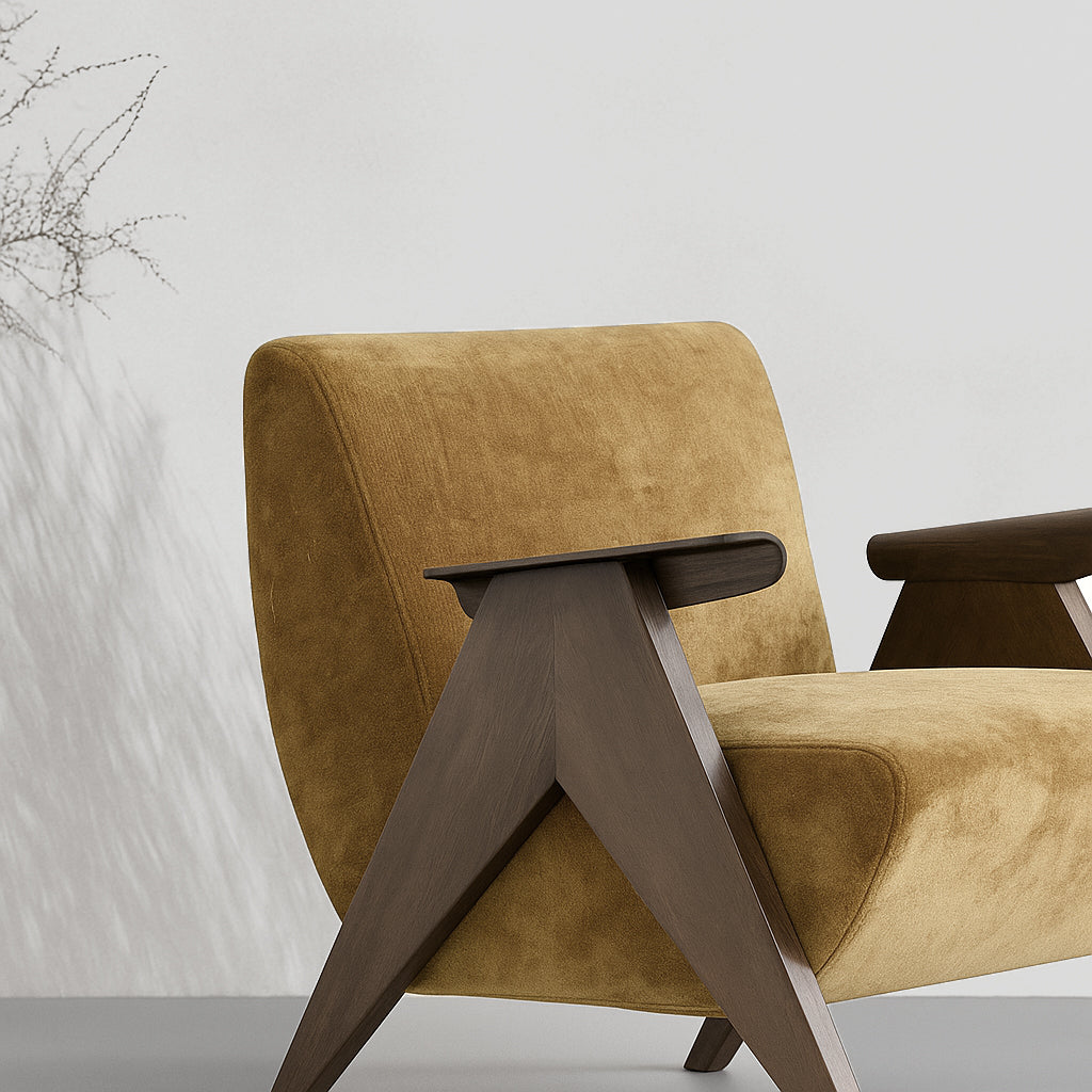 Elm Crest Retro Style Armchair ( Pre-order 60 days Delivery)