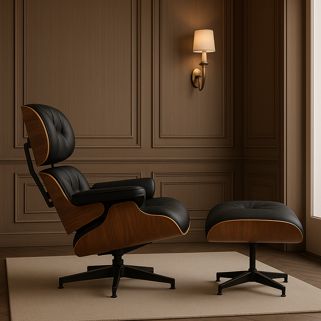 Orlo Genuine Leather - Eames Lounge Chair & Ottoman (Pre-Order30 Days Delivery)